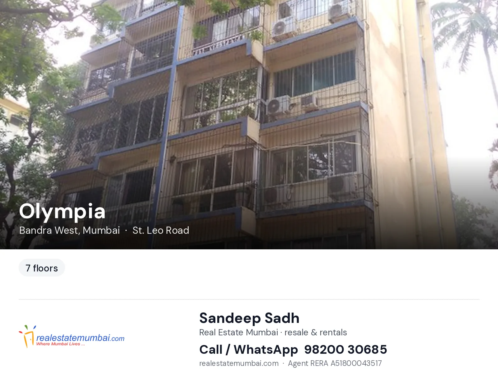 Olympia, Bandra West, Mumbai — flats | Real Estate Mumbai, Sandeep Sadh 98200 30685