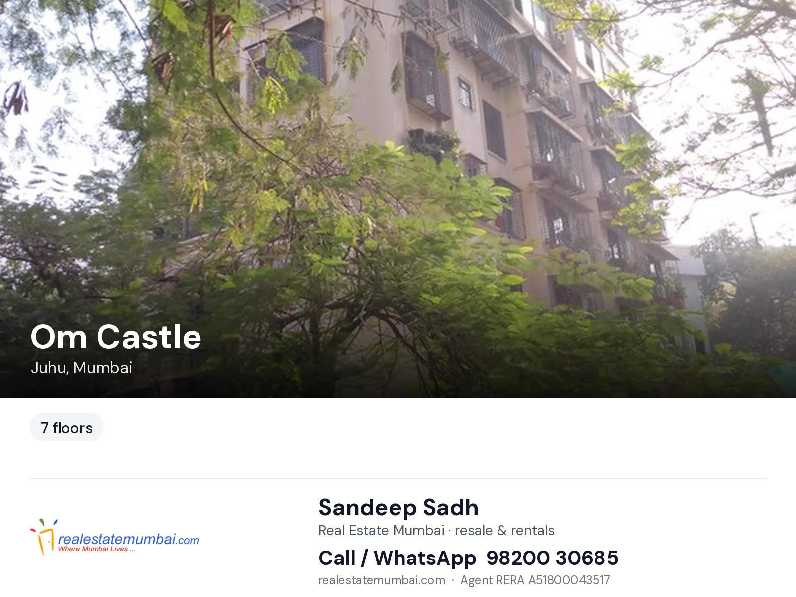 Om Castle, Juhu, Mumbai — flats | Real Estate Mumbai, Sandeep Sadh 98200 30685