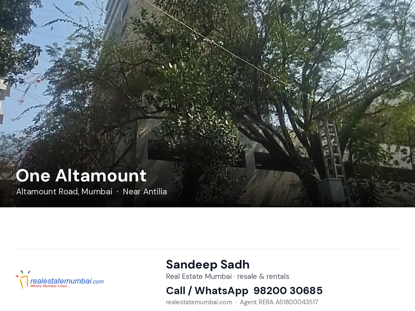 One Altamount, Altamount Road, Mumbai — flats | Real Estate Mumbai, Sandeep Sadh 98200 30685