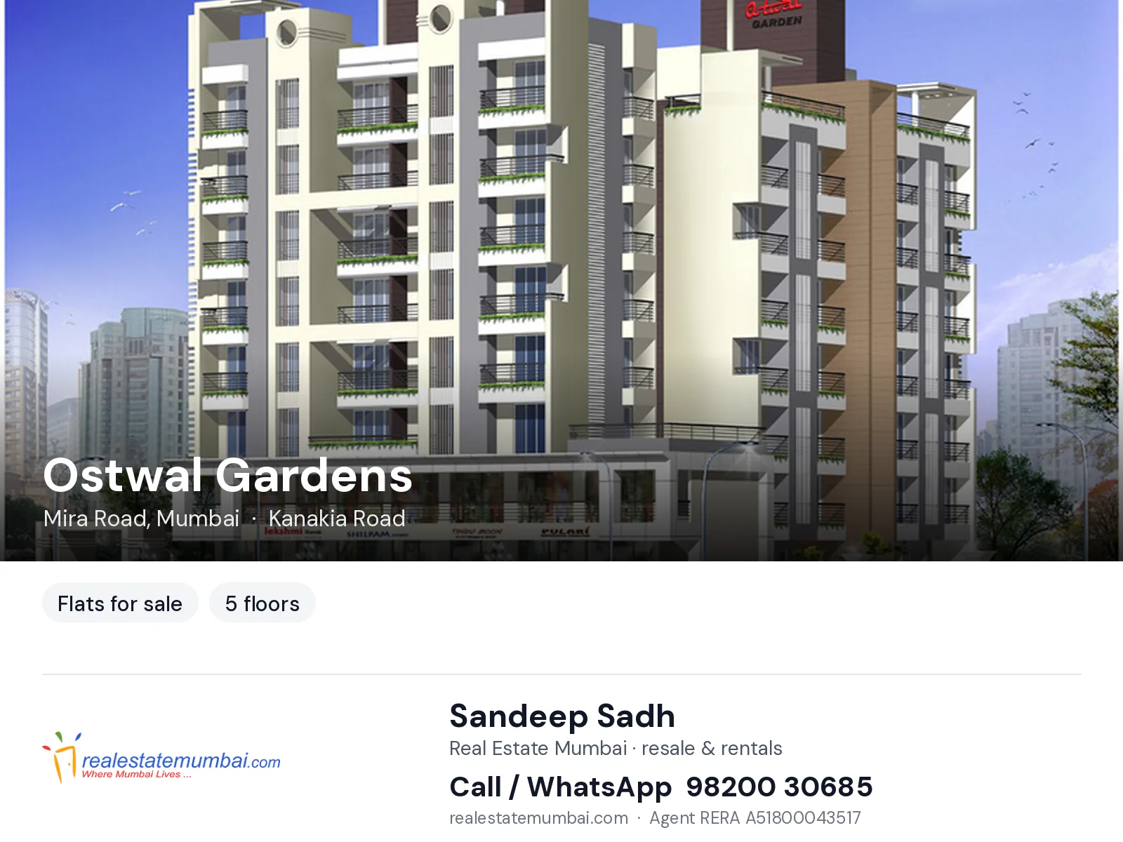 Ostwal Gardens, Mira Road, Mumbai — flats for sale | Real Estate Mumbai, Sandeep Sadh 98200 30685