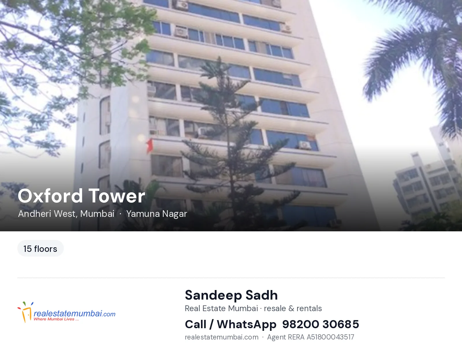 Oxford Tower, Andheri West, Mumbai — flats | Real Estate Mumbai, Sandeep Sadh 98200 30685
