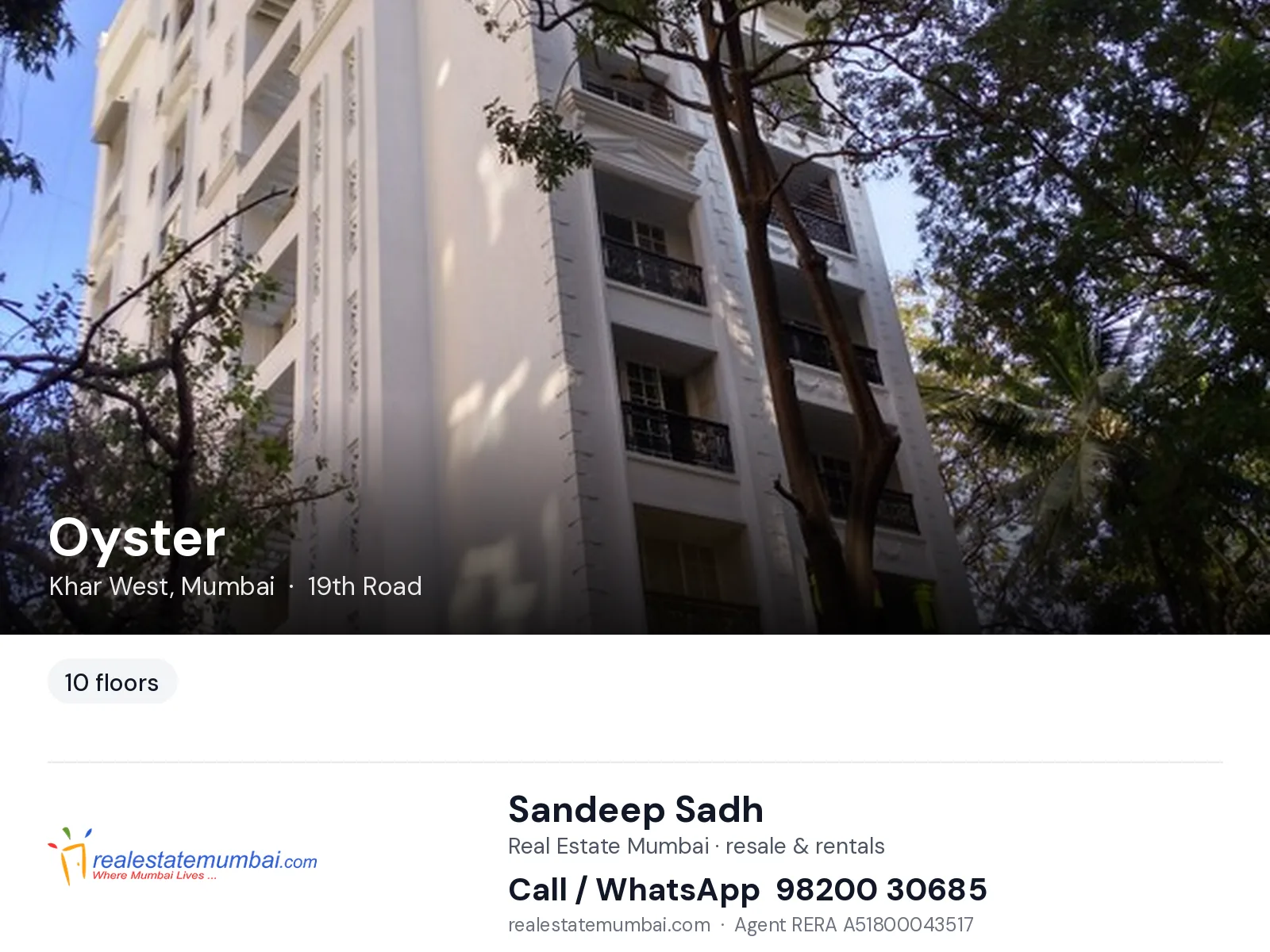Oyster, Khar West, Mumbai — flats | Real Estate Mumbai, Sandeep Sadh 98200 30685