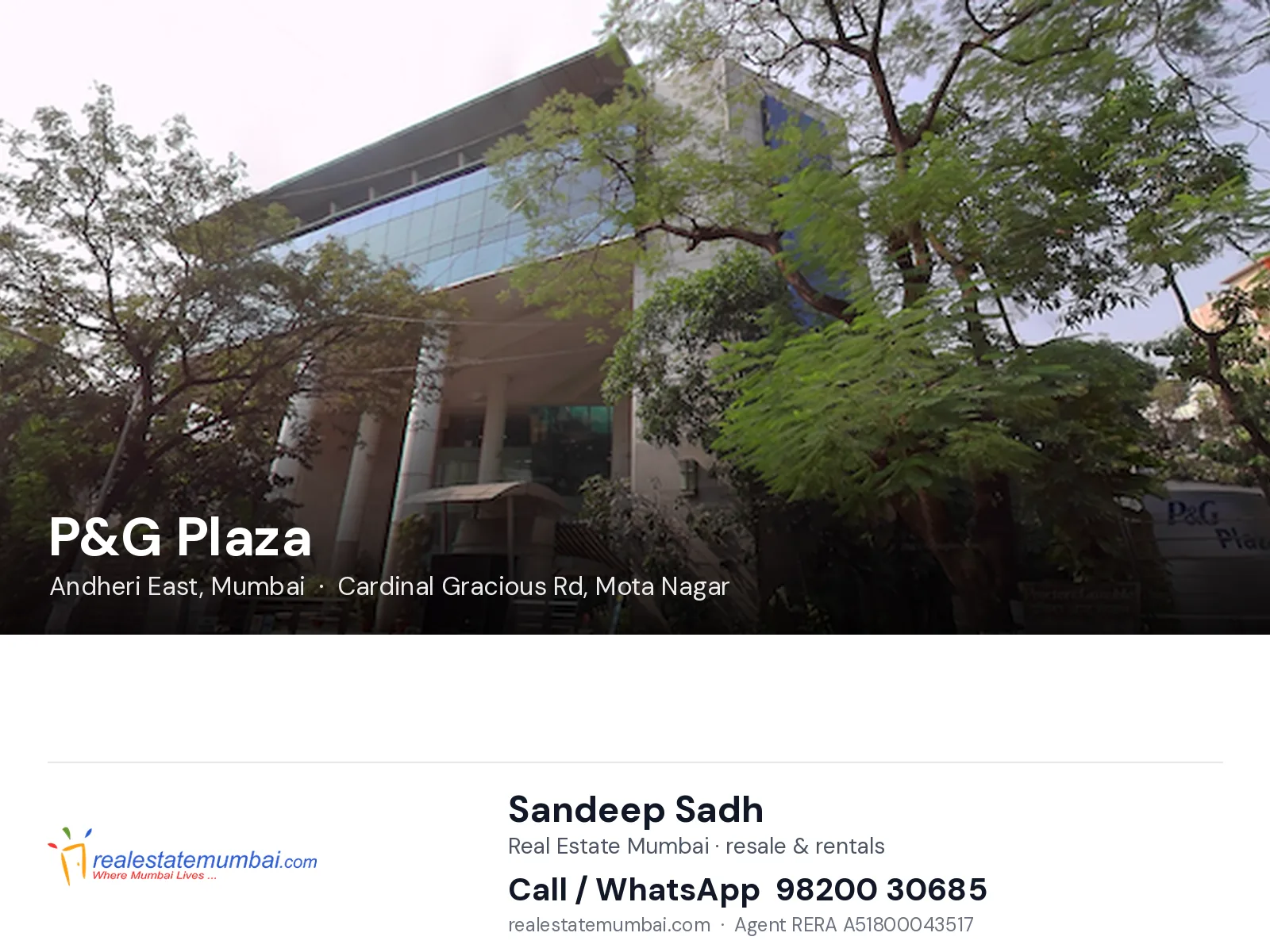 P&G Plaza, Andheri East, Mumbai — flats | Real Estate Mumbai, Sandeep Sadh 98200 30685
