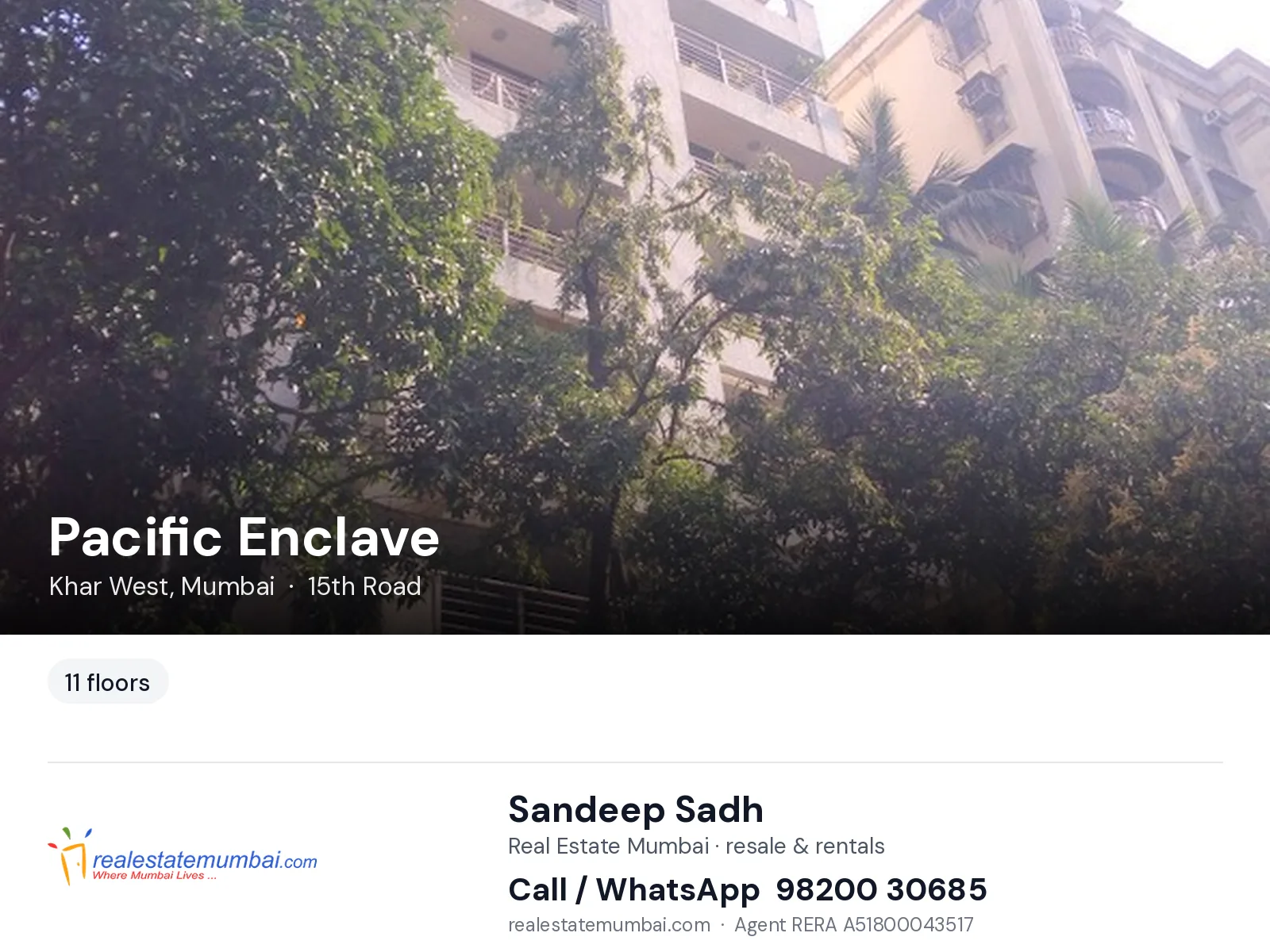Pacific Enclave, Khar West, Mumbai — flats | Real Estate Mumbai, Sandeep Sadh 98200 30685