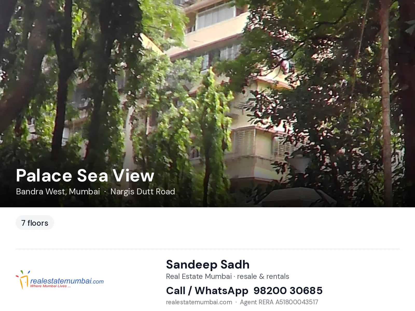 Palace Sea View, Bandra West, Mumbai — flats | Real Estate Mumbai, Sandeep Sadh 98200 30685