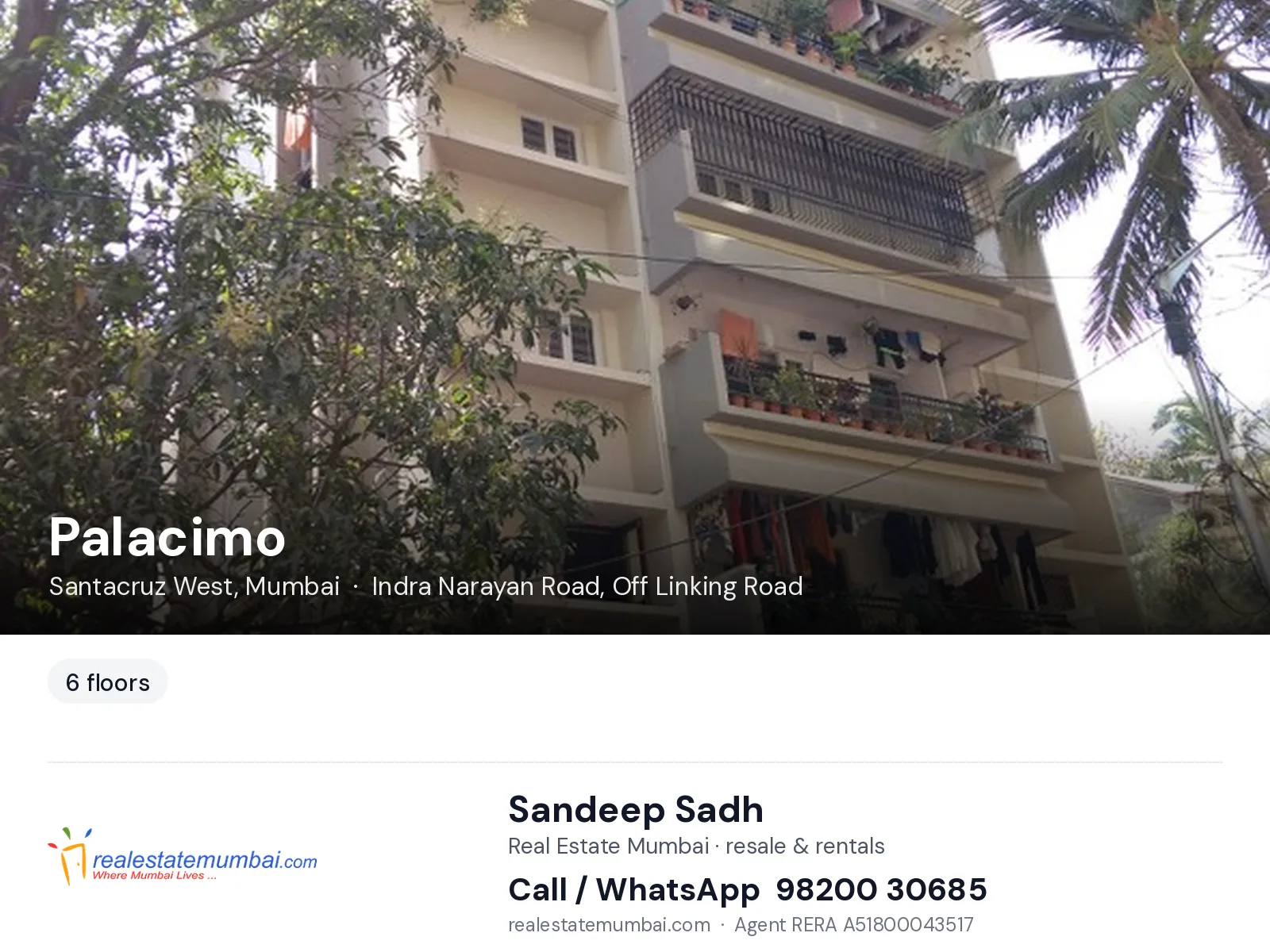 Palacimo, Santacruz West, Mumbai — flats | Real Estate Mumbai, Sandeep Sadh 98200 30685