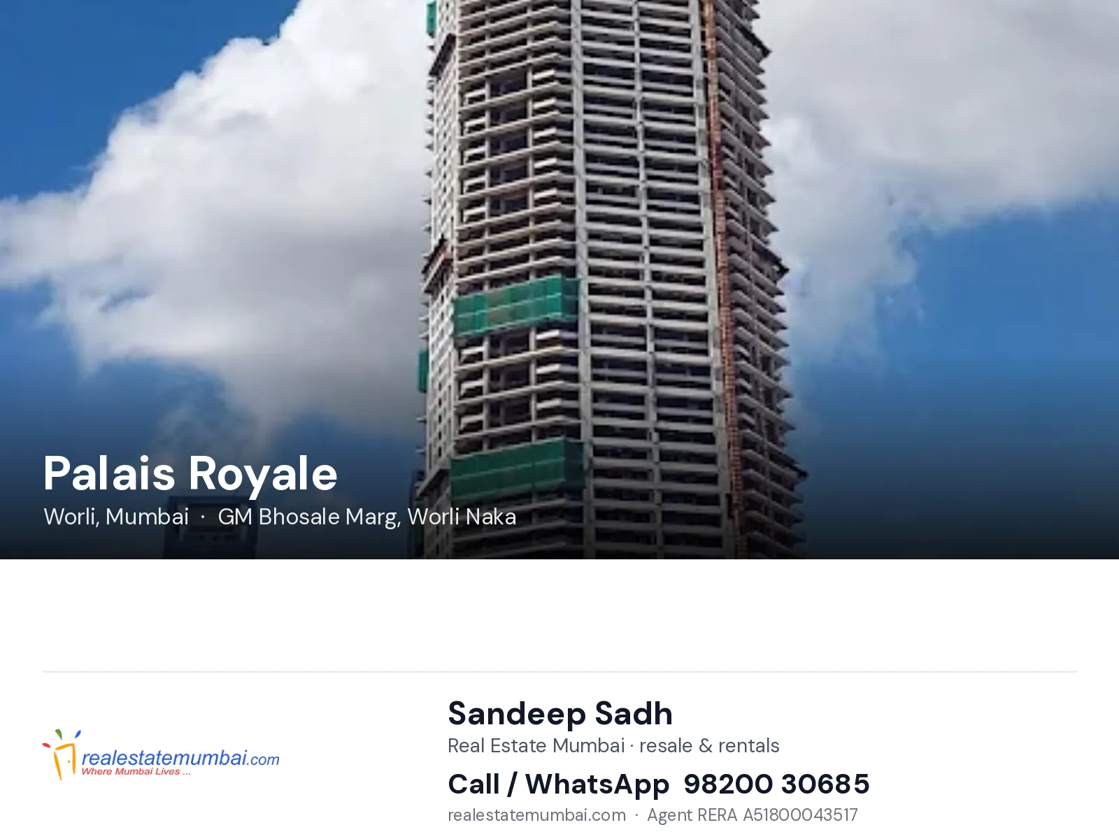 Palais Royale, Worli, Mumbai — flats | Real Estate Mumbai, Sandeep Sadh 98200 30685
