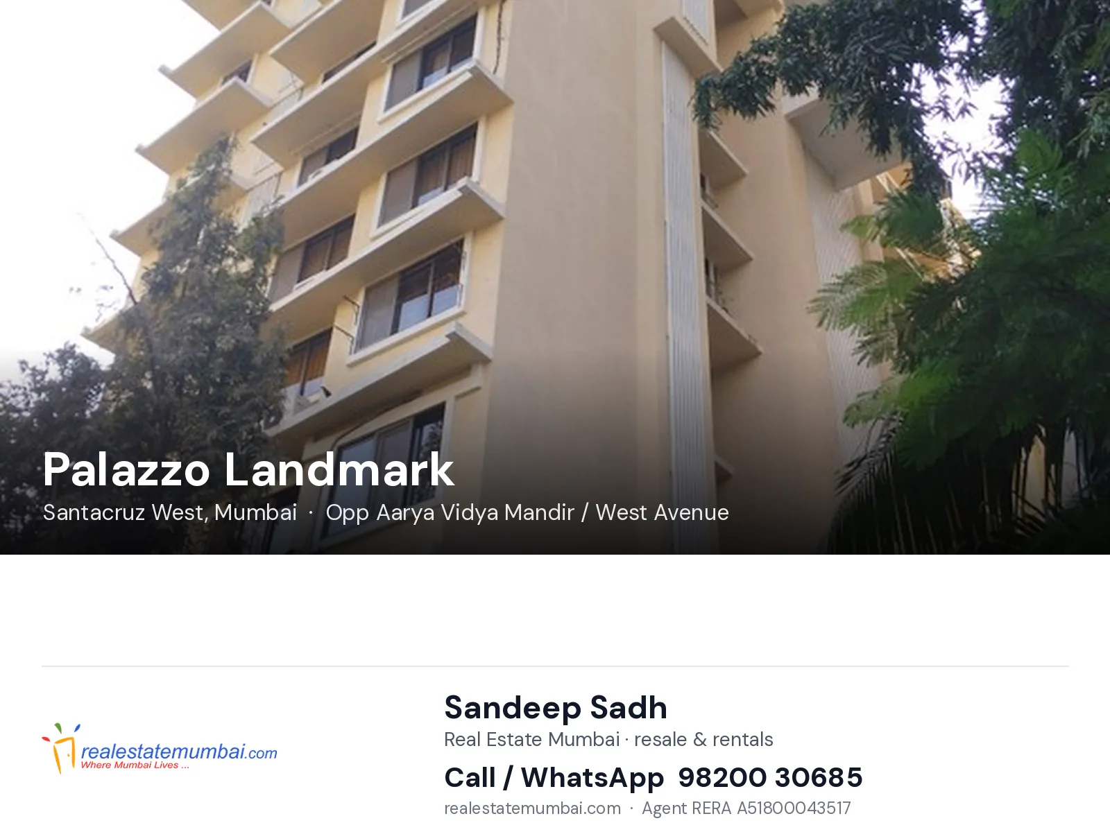 Palazzo Landmark, Santacruz West, Mumbai — flats | Real Estate Mumbai, Sandeep Sadh 98200 30685