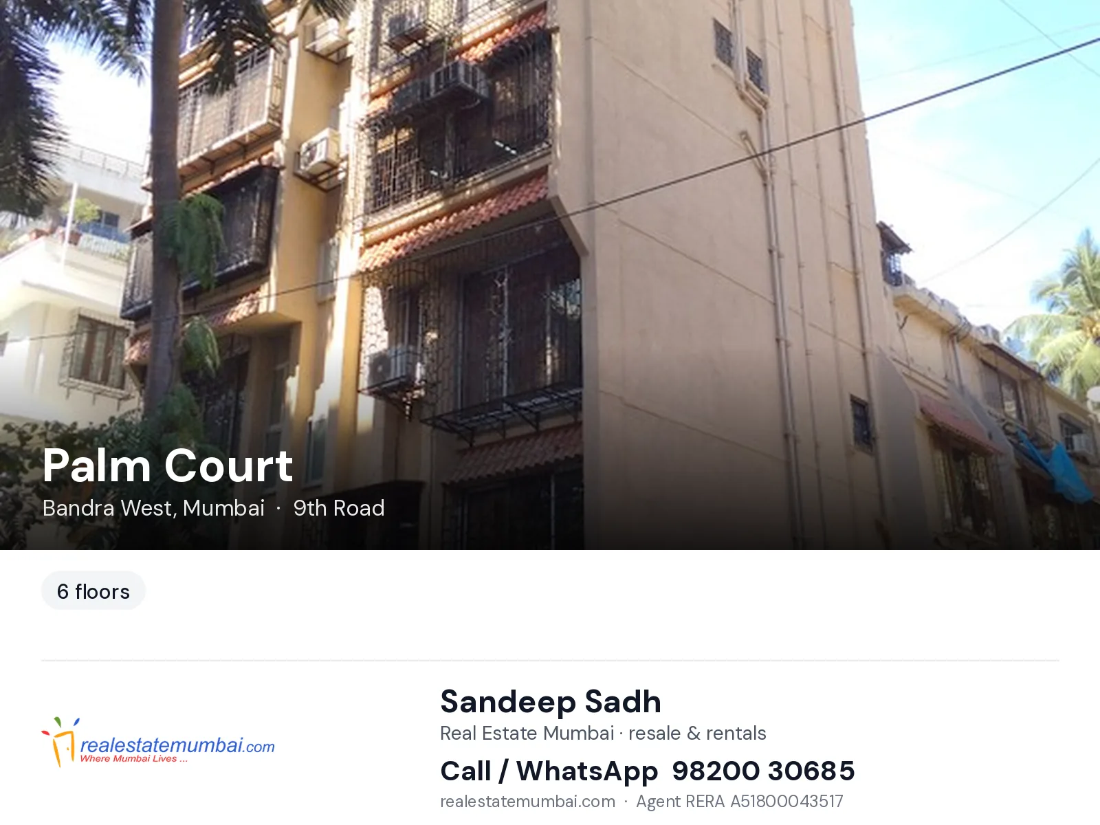 Palm Court, Bandra West, Mumbai — flats | Real Estate Mumbai, Sandeep Sadh 98200 30685