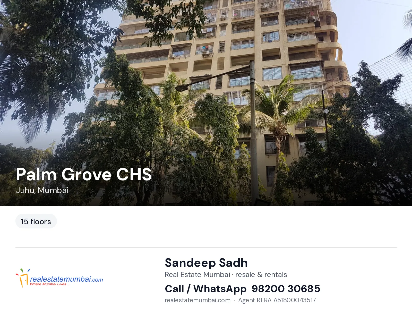 Palm Grove CHS, Juhu, Mumbai — flats | Real Estate Mumbai, Sandeep Sadh 98200 30685