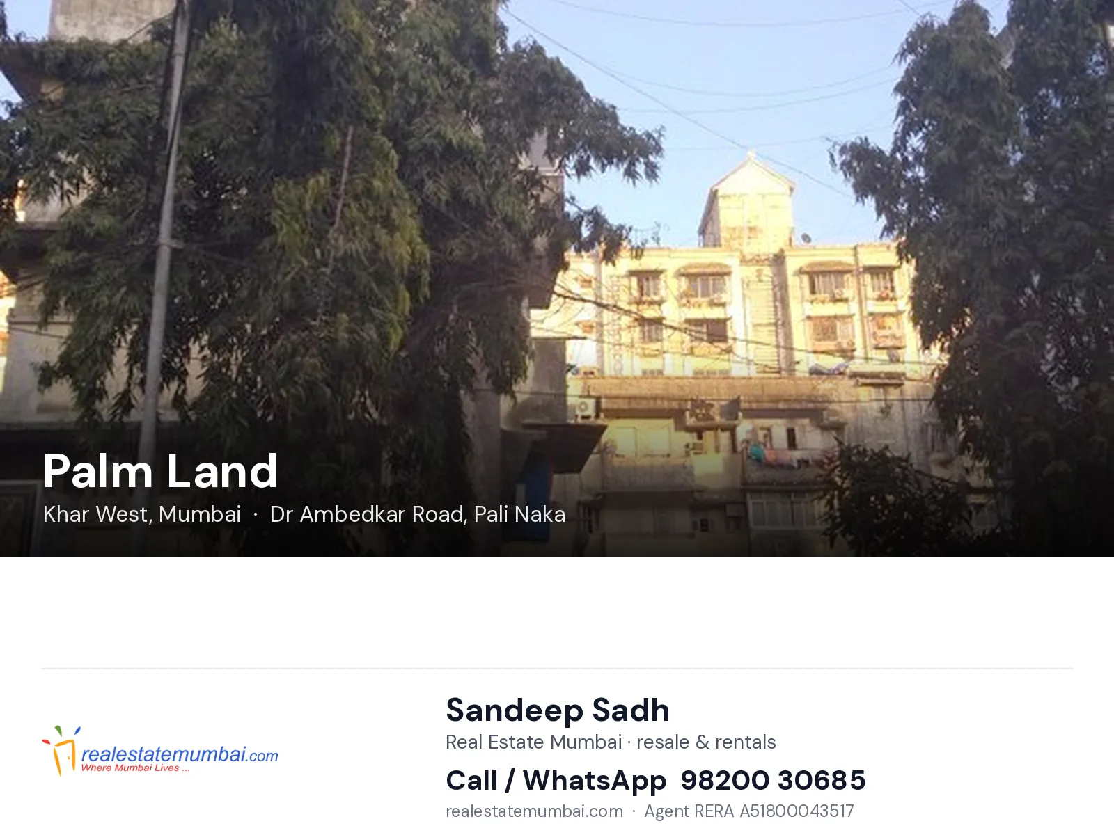Palm Land, Khar West, Mumbai — flats | Real Estate Mumbai, Sandeep Sadh 98200 30685