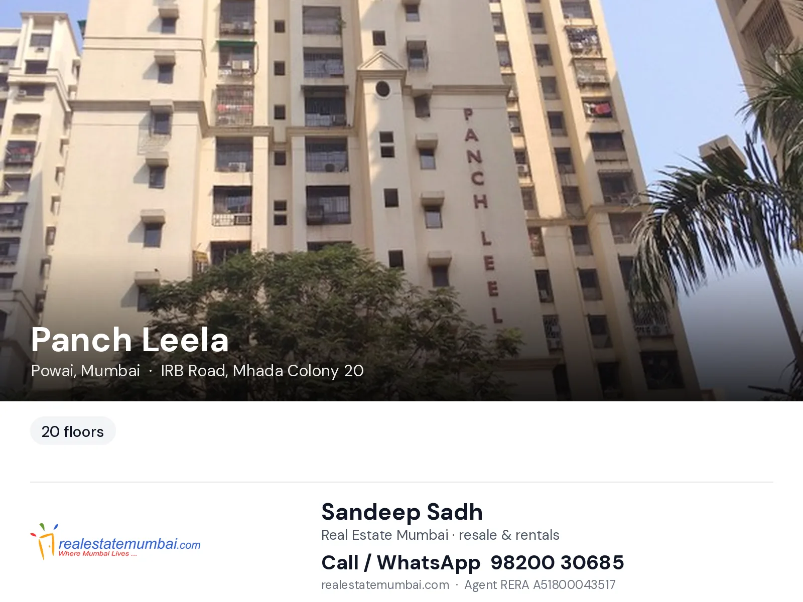 Panch Leela, Powai, Mumbai — flats | Real Estate Mumbai, Sandeep Sadh 98200 30685