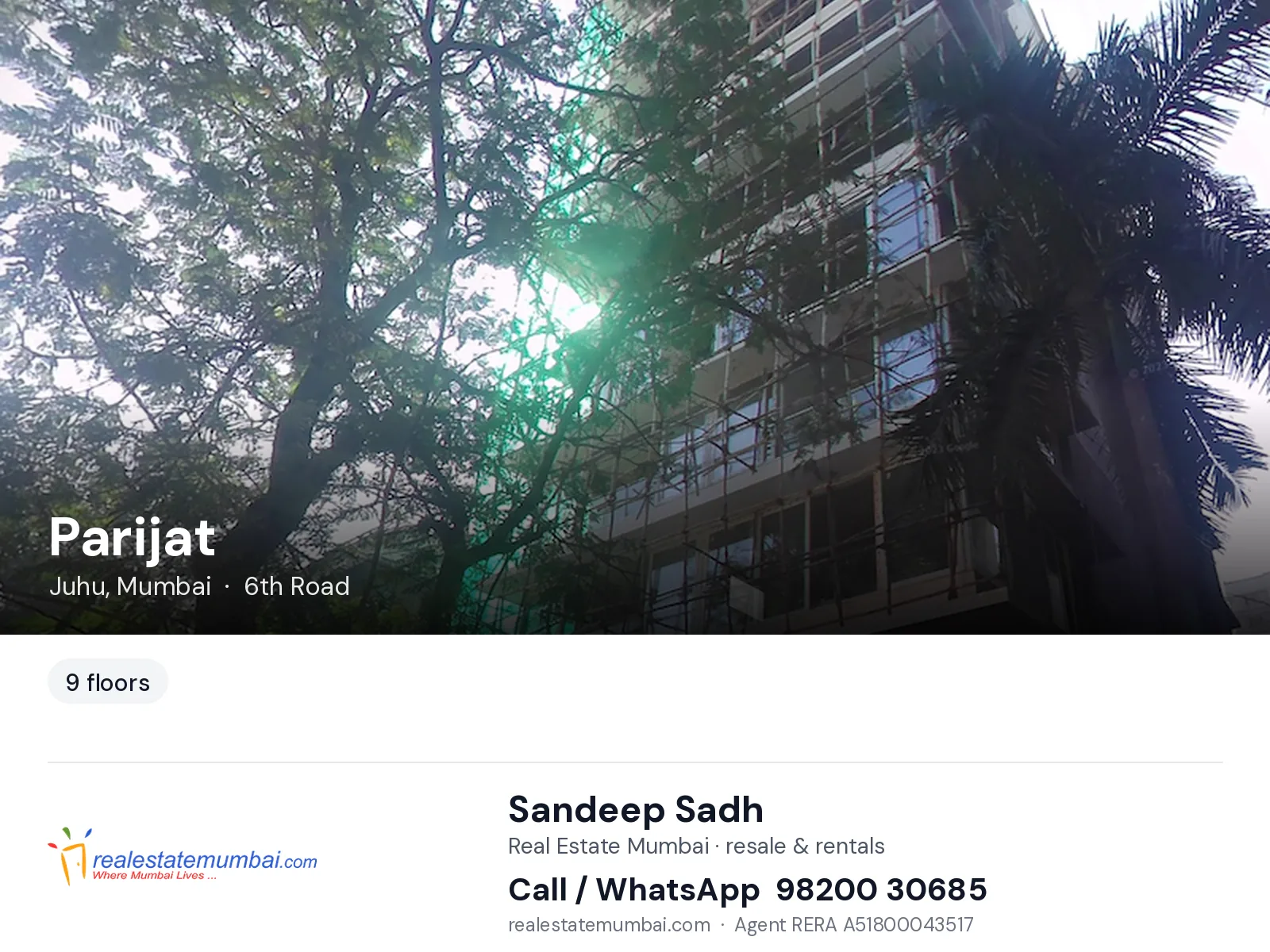 Parijat, Juhu, Mumbai — flats | Real Estate Mumbai, Sandeep Sadh 98200 30685