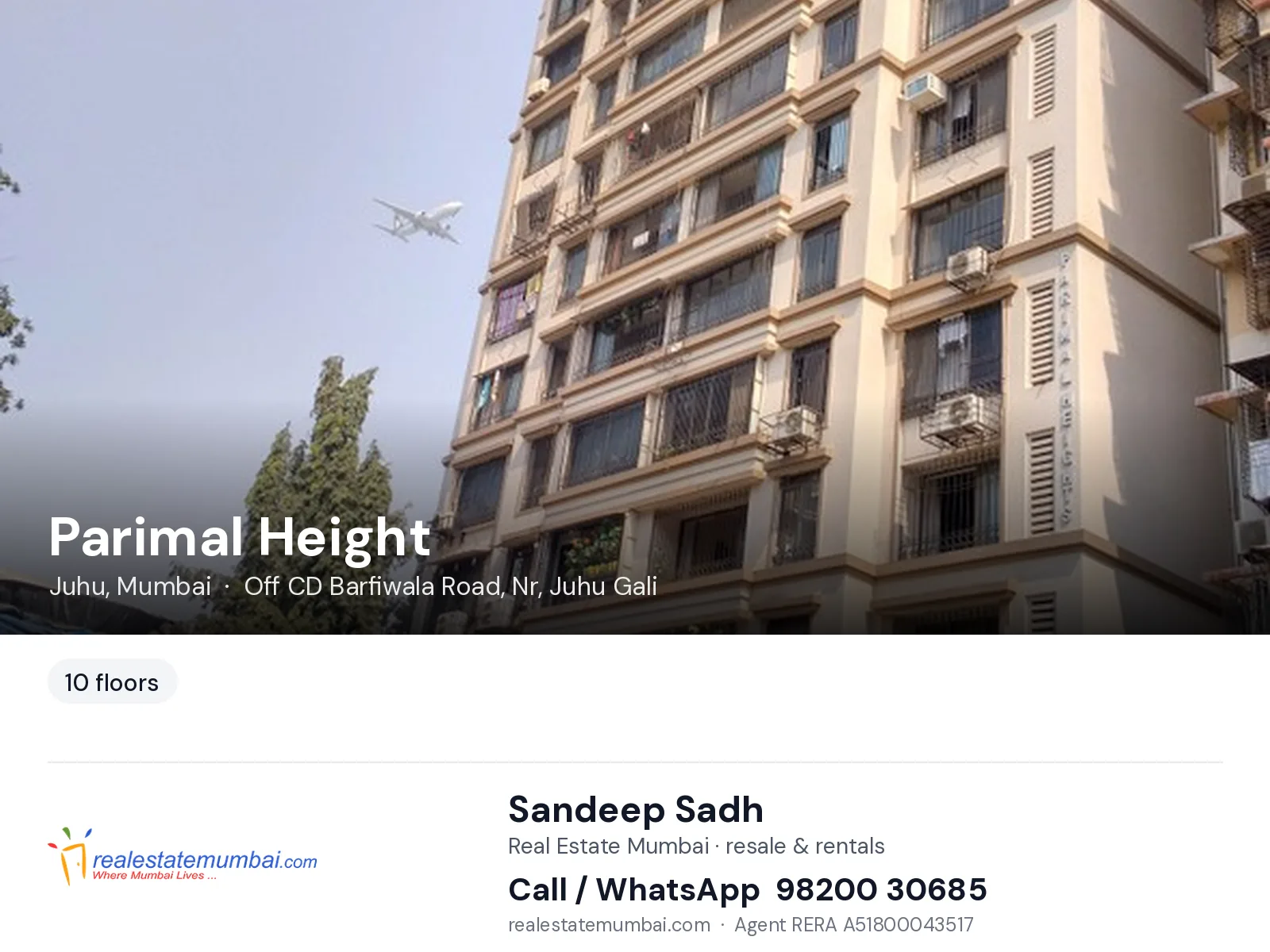 Parimal Height, Juhu, Mumbai — flats | Real Estate Mumbai, Sandeep Sadh 98200 30685