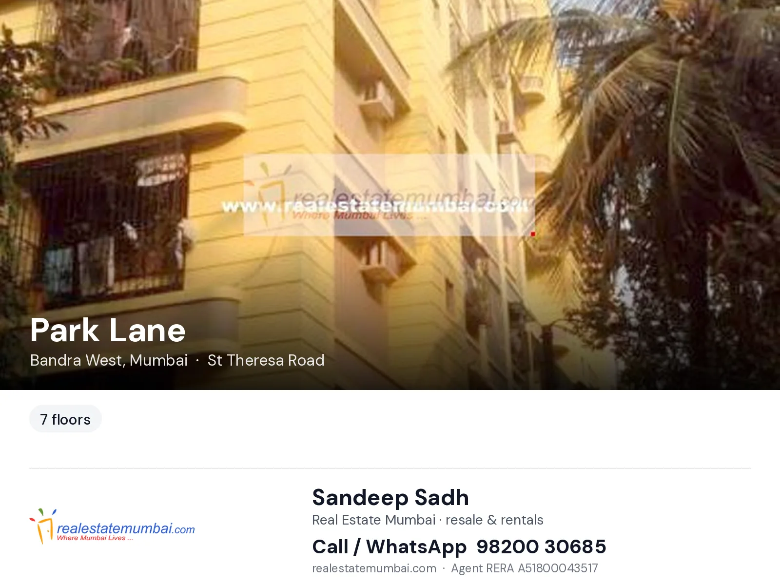 Park Lane, Bandra West, Mumbai — flats | Real Estate Mumbai, Sandeep Sadh 98200 30685