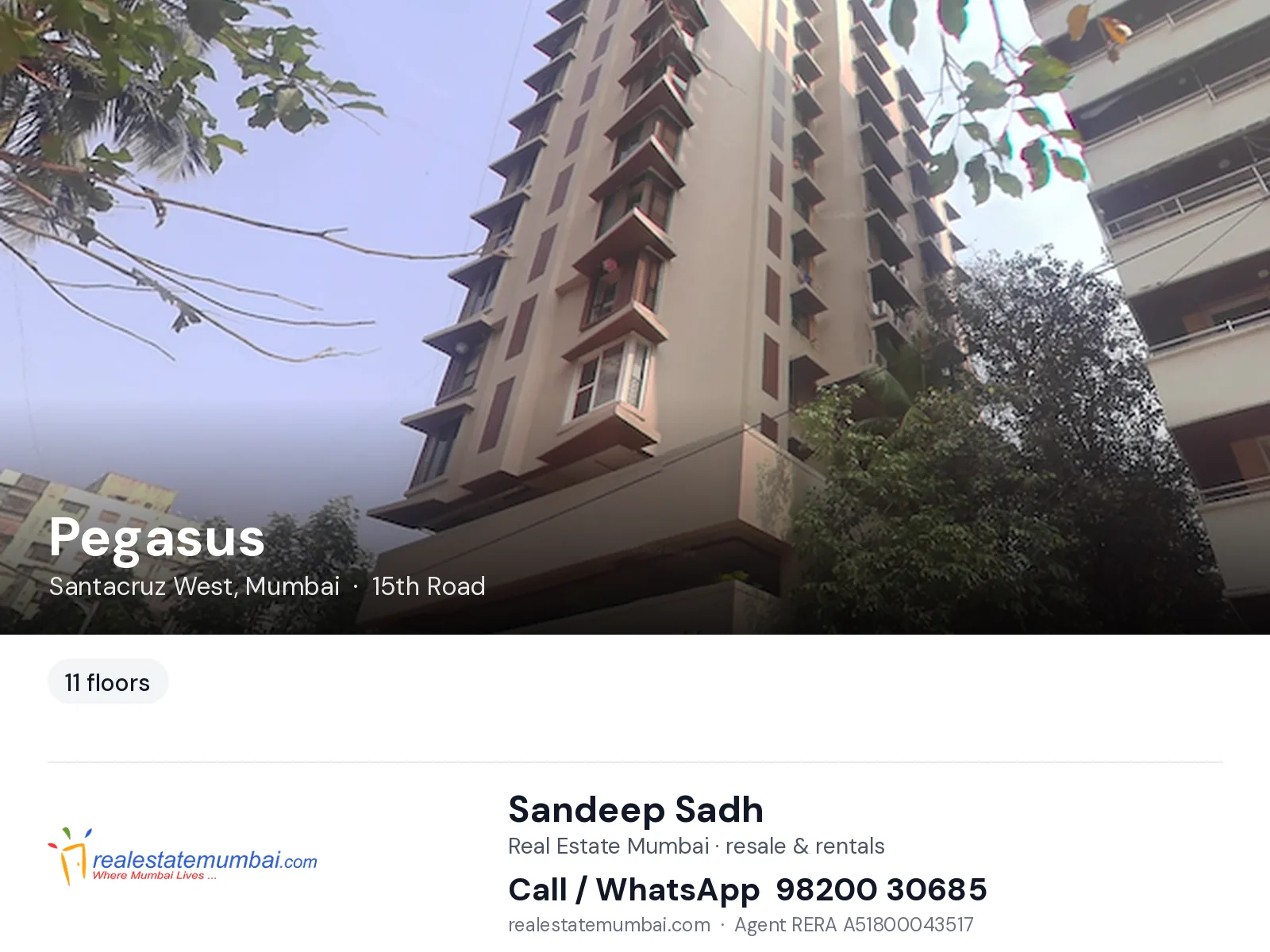 Pegasus, Santacruz West, Mumbai — flats | Real Estate Mumbai, Sandeep Sadh 98200 30685