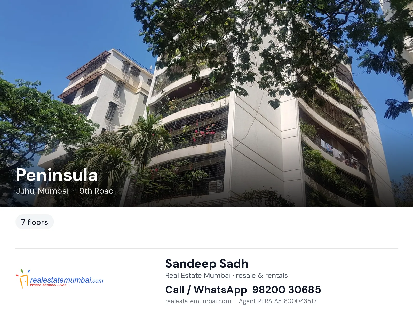 Peninsula, Juhu, Mumbai — flats | Real Estate Mumbai, Sandeep Sadh 98200 30685