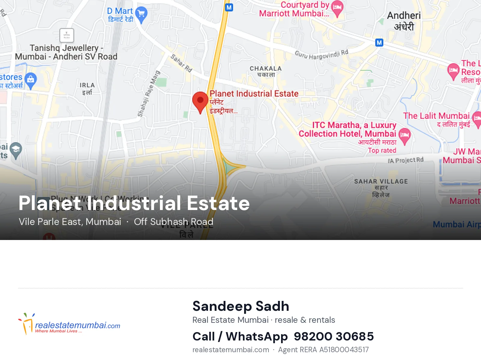 Planet Industrial Estate, Vile Parle East, Mumbai — flats | Real Estate Mumbai, Sandeep Sadh 98200 30685