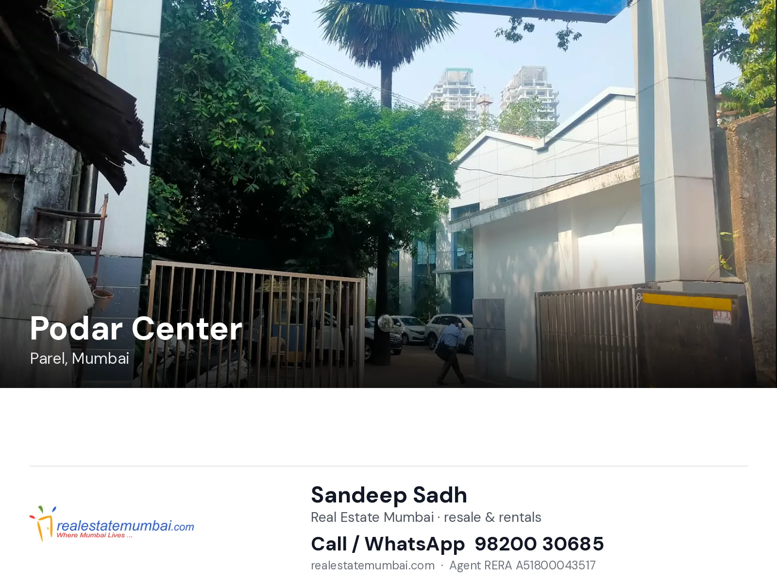 Podar Center, Parel, Mumbai — flats | Real Estate Mumbai, Sandeep Sadh 98200 30685