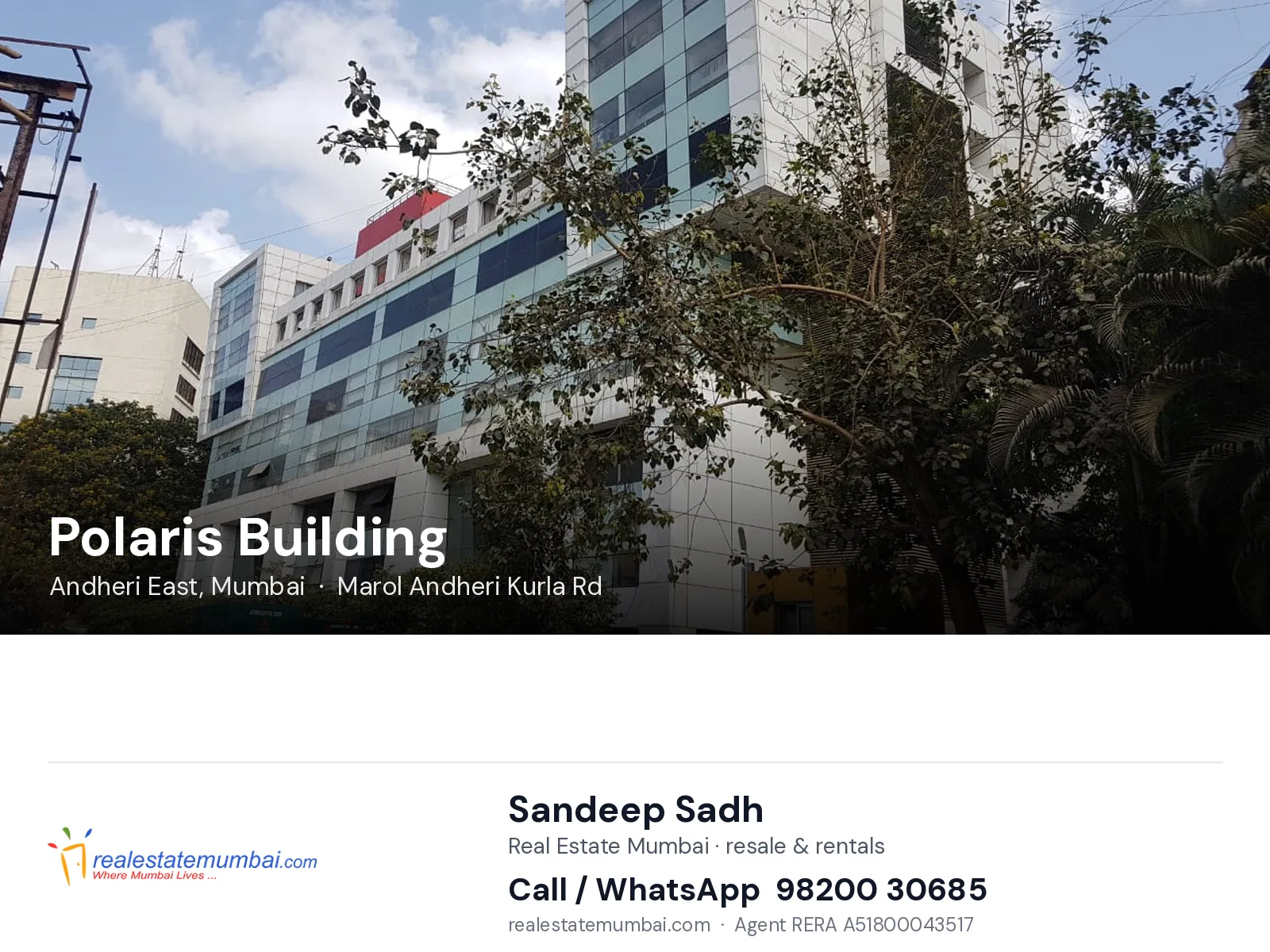 Polaris Building, Andheri East, Mumbai — flats | Real Estate Mumbai, Sandeep Sadh 98200 30685