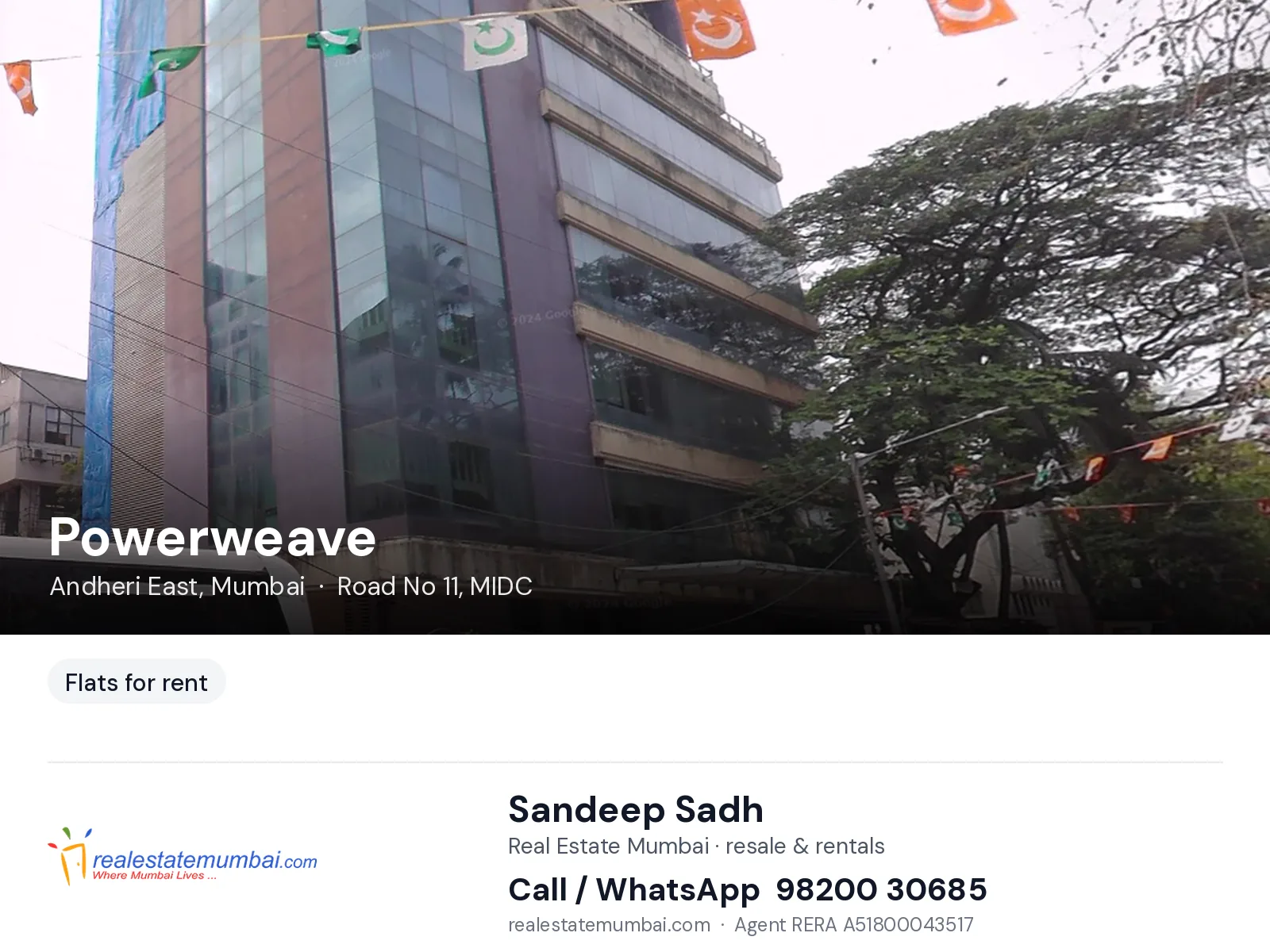 Powerweave, Andheri East, Mumbai — flats for rent | Real Estate Mumbai, Sandeep Sadh 98200 30685