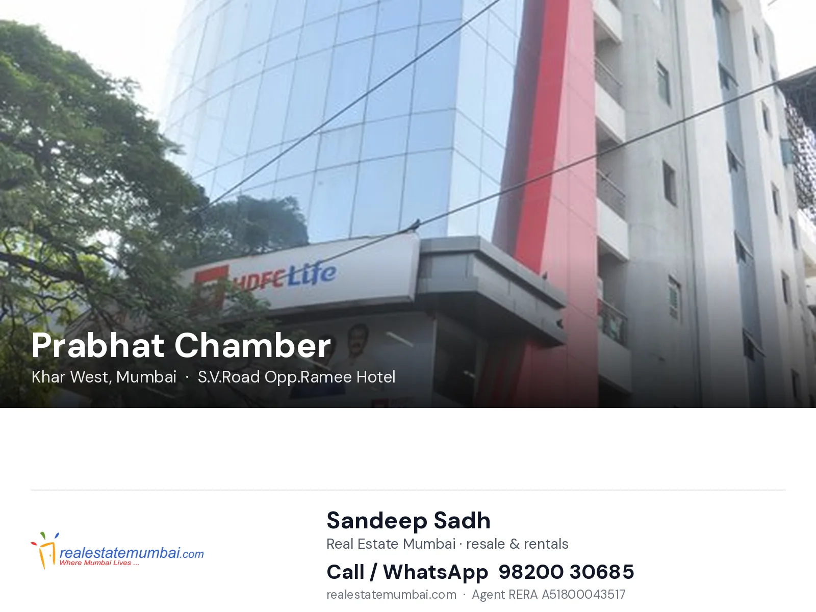 Prabhat Chamber, Khar West, Mumbai — flats | Real Estate Mumbai, Sandeep Sadh 98200 30685