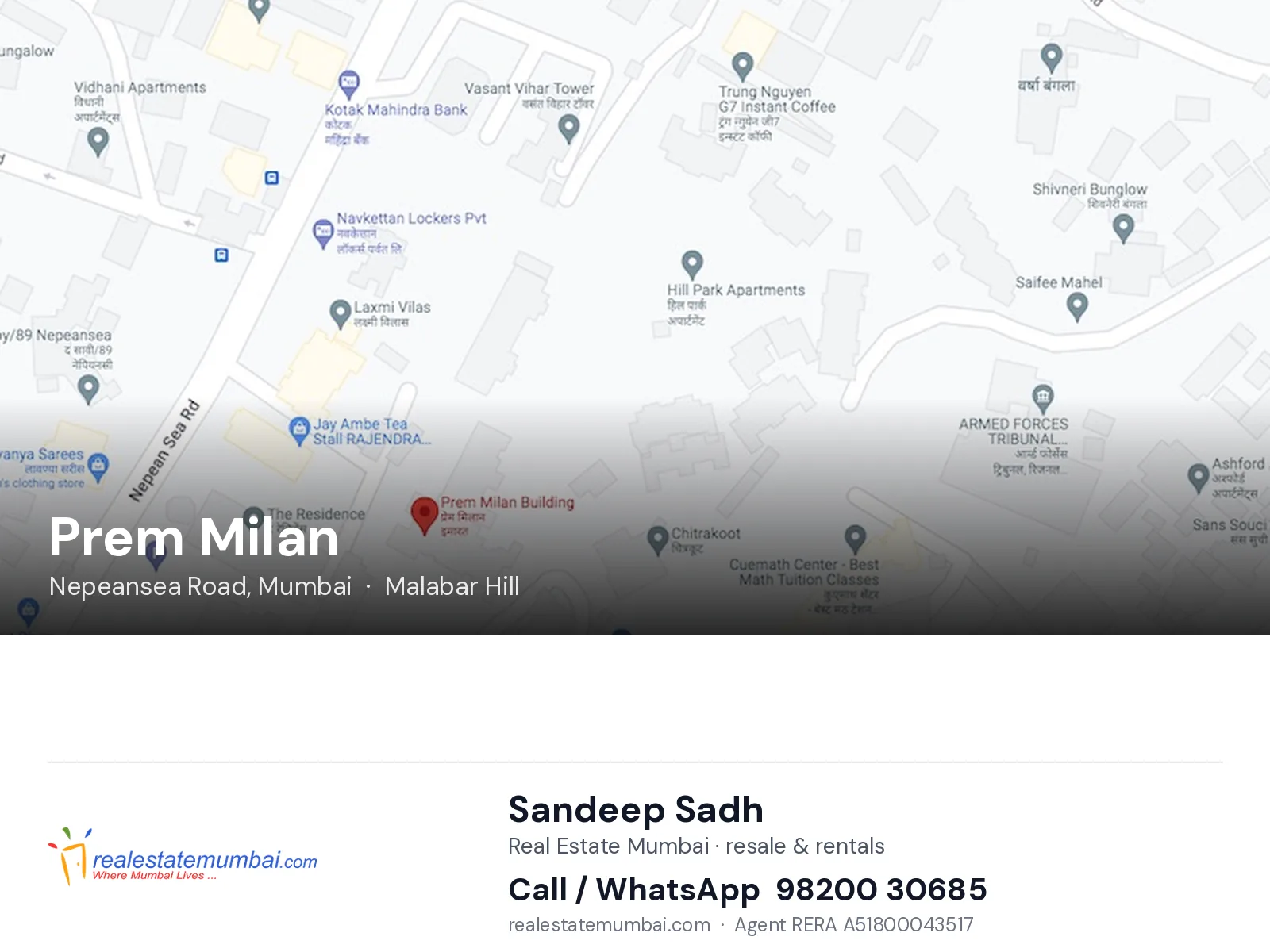 Prem Milan, Nepeansea Road, Mumbai — flats | Real Estate Mumbai, Sandeep Sadh 98200 30685