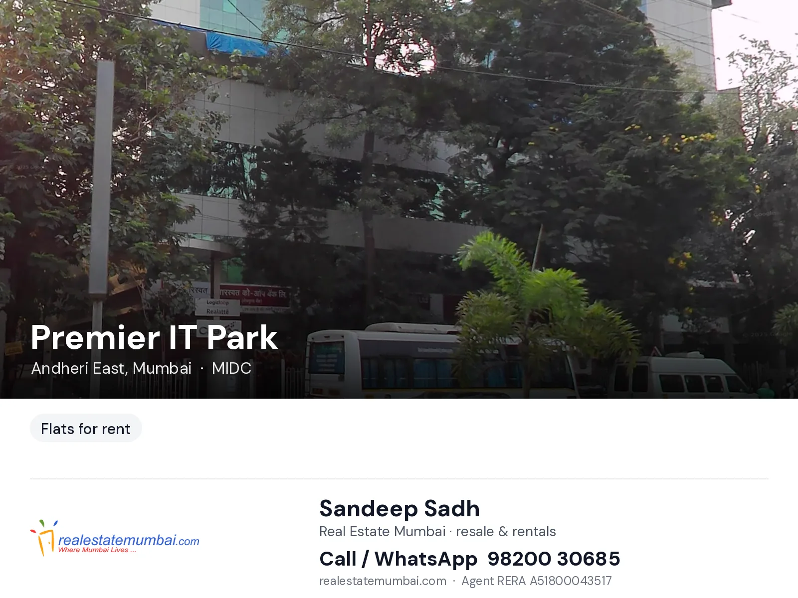 Premier IT Park, Andheri East, Mumbai — flats for rent | Real Estate Mumbai, Sandeep Sadh 98200 30685