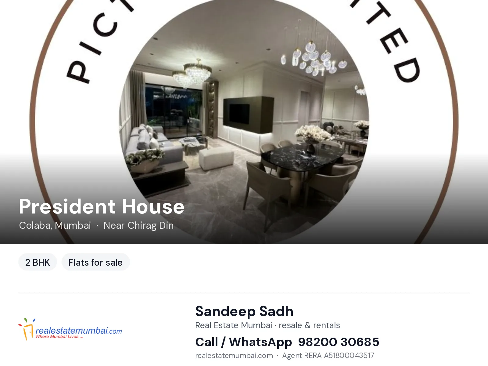 President House, Colaba, Mumbai — 2 BHK flats for sale | Real Estate Mumbai, Sandeep Sadh 98200 30685