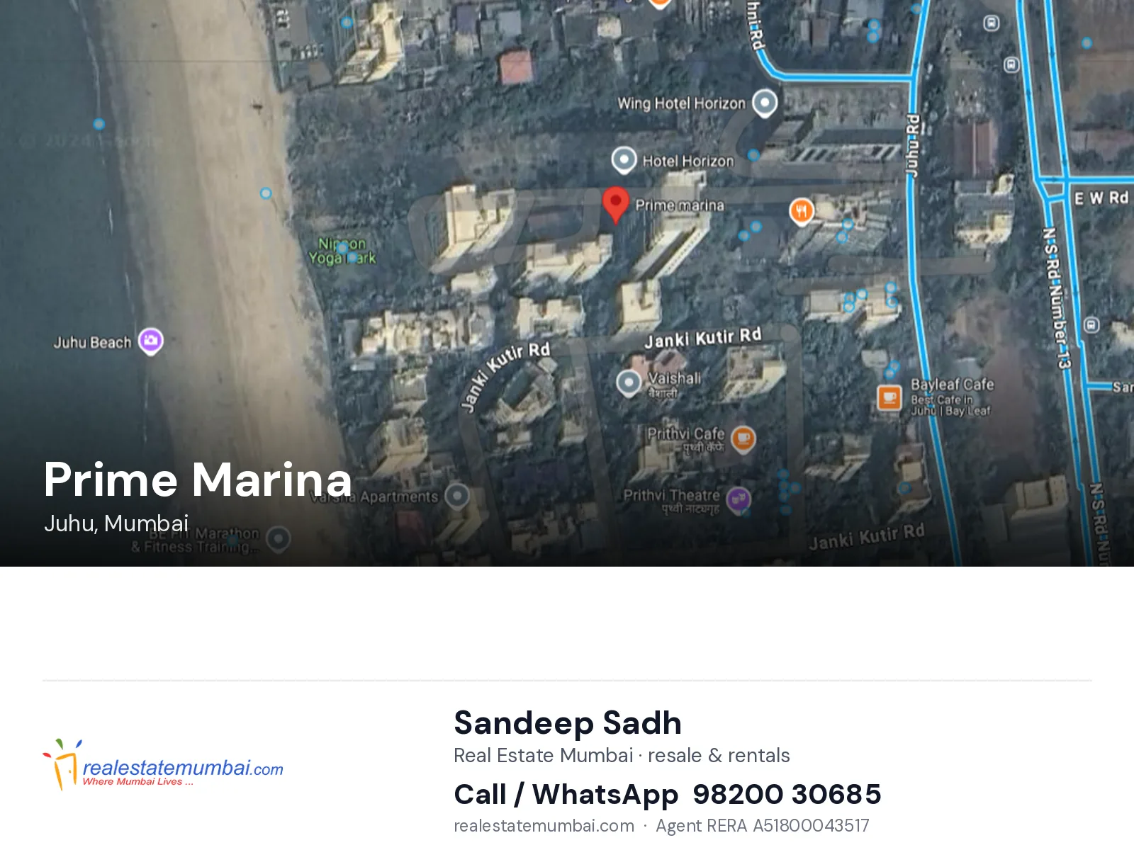Prime Marina, Juhu, Mumbai — flats | Real Estate Mumbai, Sandeep Sadh 98200 30685