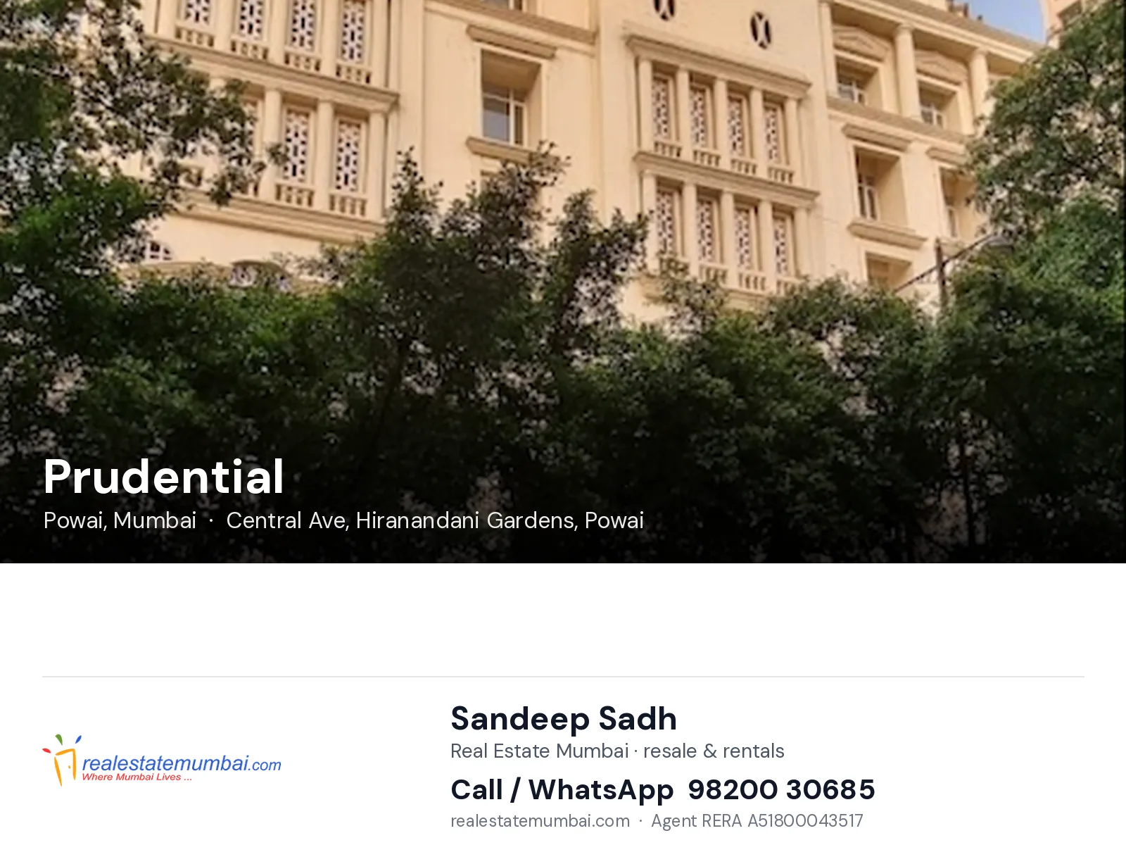 Prudential, Powai, Mumbai — flats | Real Estate Mumbai, Sandeep Sadh 98200 30685