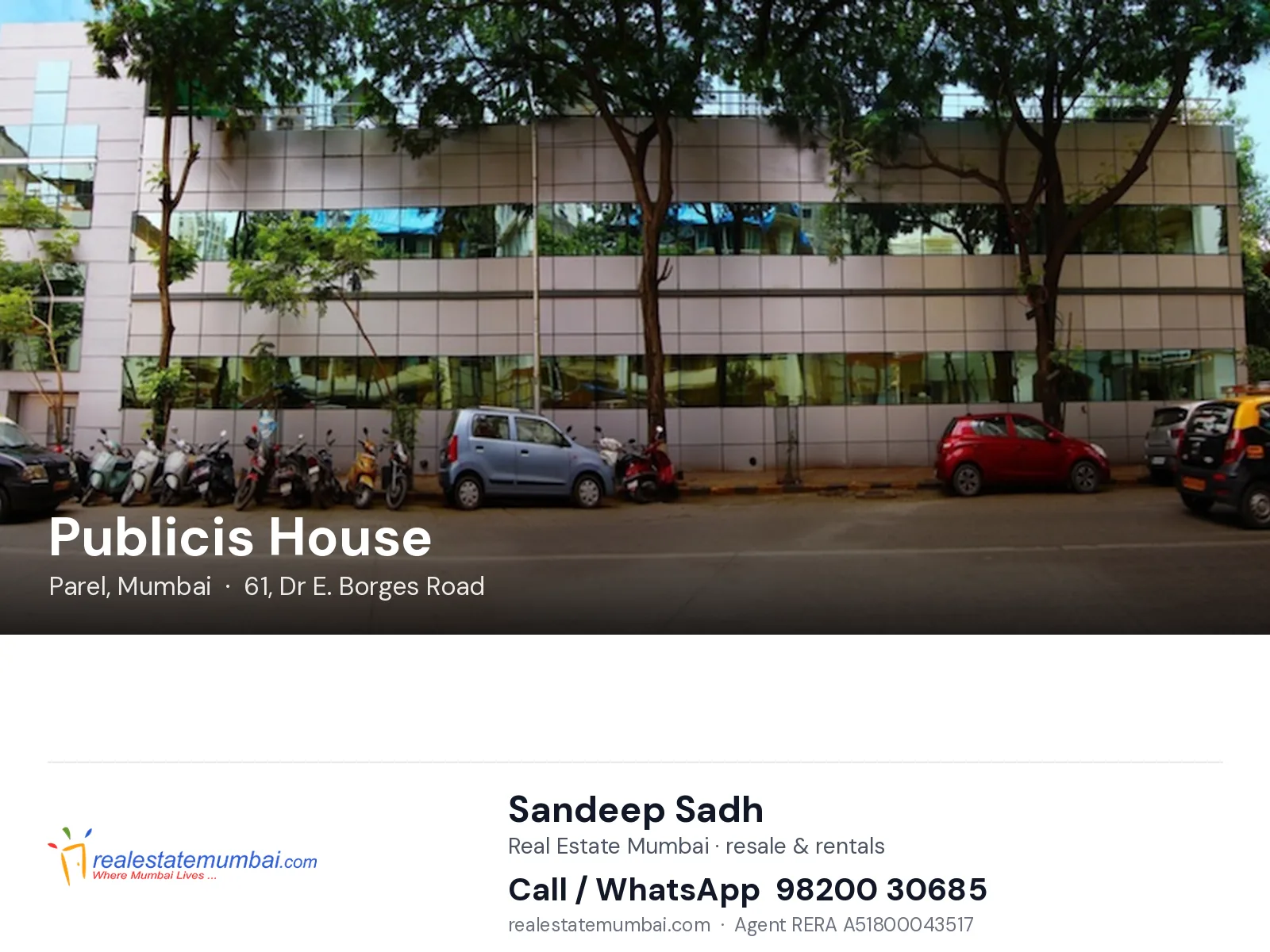 Publicis House, Parel, Mumbai — flats | Real Estate Mumbai, Sandeep Sadh 98200 30685