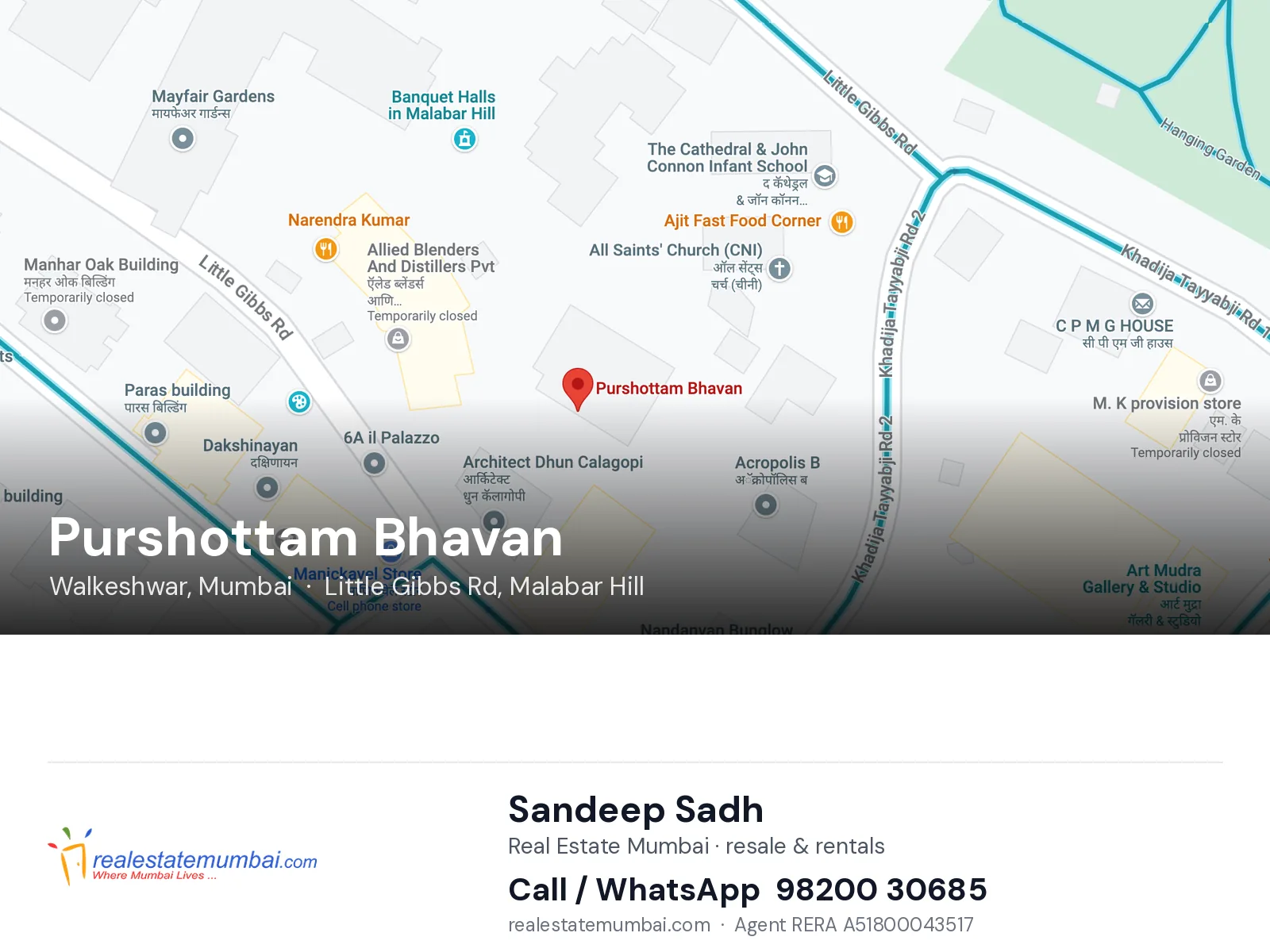 Purshottam Bhavan, Walkeshwar, Mumbai — flats | Real Estate Mumbai, Sandeep Sadh 98200 30685