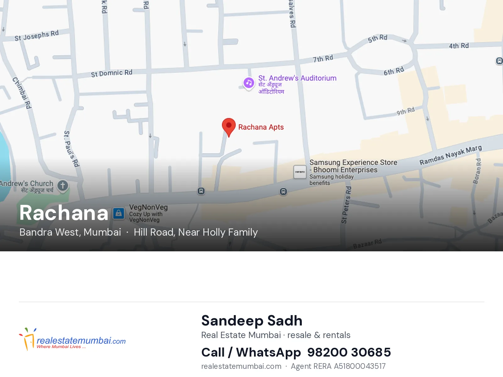 Rachana, Bandra West, Mumbai — flats | Real Estate Mumbai, Sandeep Sadh 98200 30685