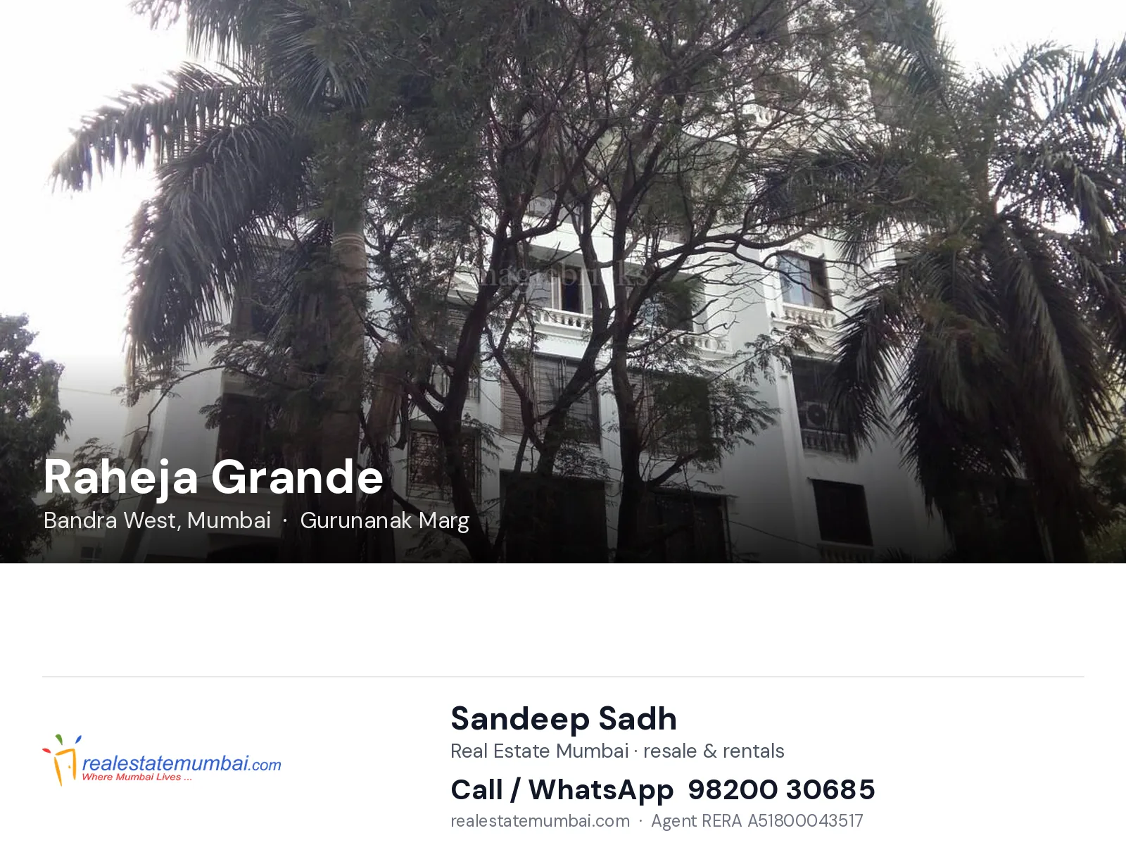 Raheja Grande, Bandra West, Mumbai — flats | Real Estate Mumbai, Sandeep Sadh 98200 30685