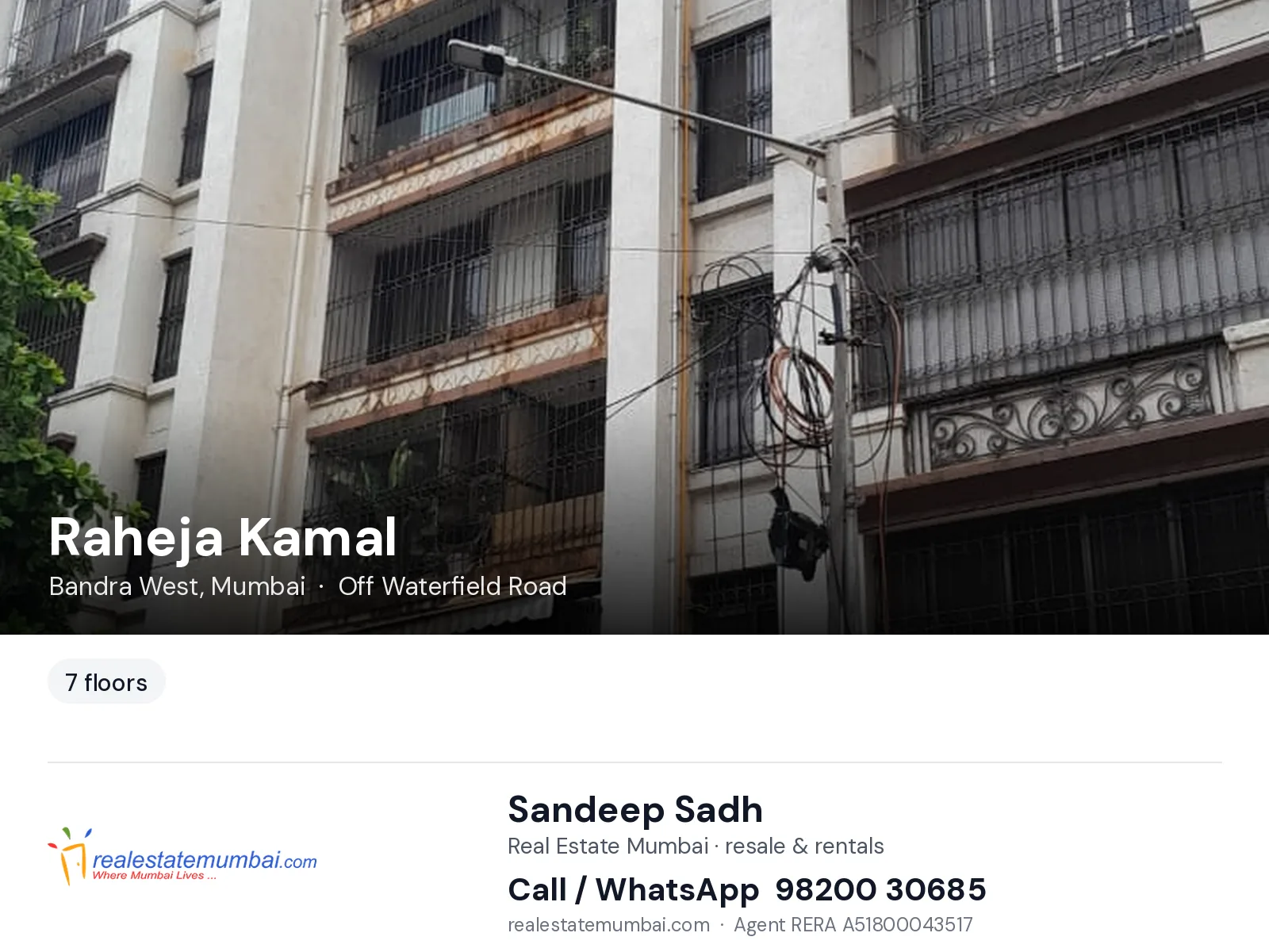 Raheja Kamal, Bandra West, Mumbai — flats | Real Estate Mumbai, Sandeep Sadh 98200 30685