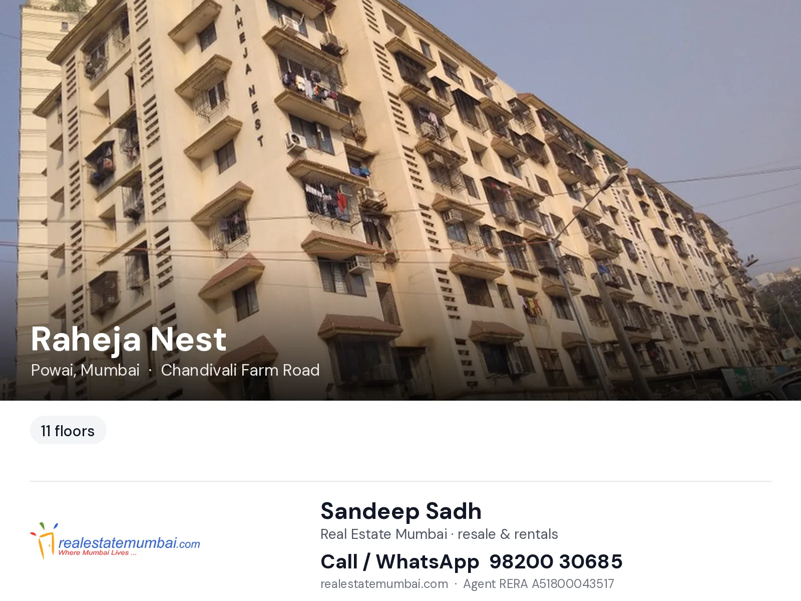Raheja Nest, Powai, Mumbai — flats | Real Estate Mumbai, Sandeep Sadh 98200 30685