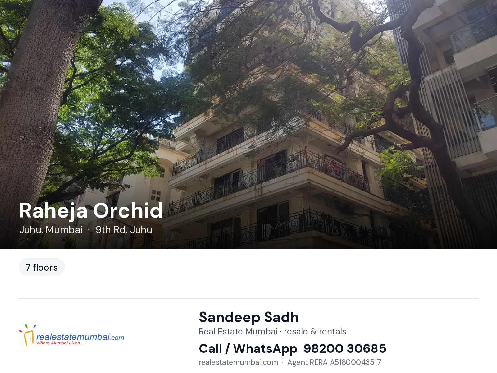 Raheja Orchid, Juhu, Mumbai — flats | Real Estate Mumbai, Sandeep Sadh 98200 30685