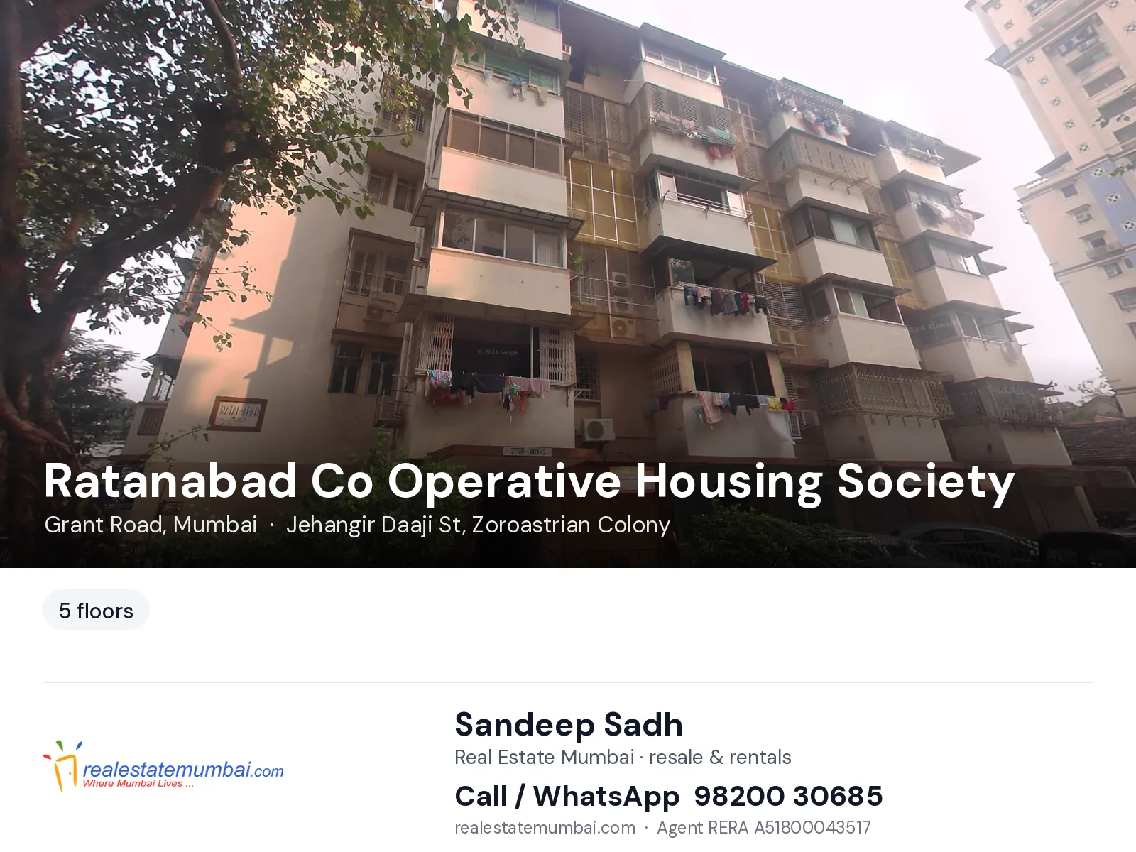 Ratanabad Co Operative Housing Society, Grant Road, Mumbai — flats | Real Estate Mumbai, Sandeep Sadh 98200 30685
