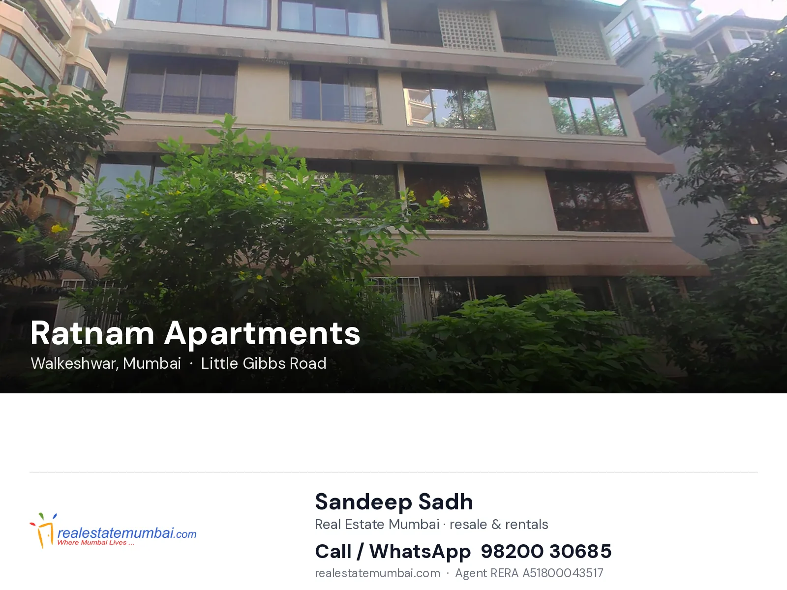 Ratnam Apartments, Walkeshwar, Mumbai — flats | Real Estate Mumbai, Sandeep Sadh 98200 30685