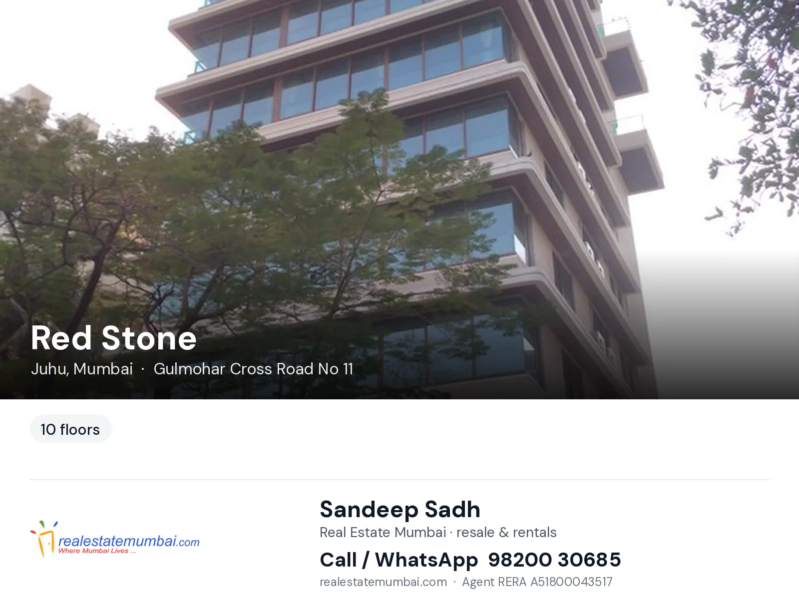 Red Stone, Juhu, Mumbai — flats | Real Estate Mumbai, Sandeep Sadh 98200 30685