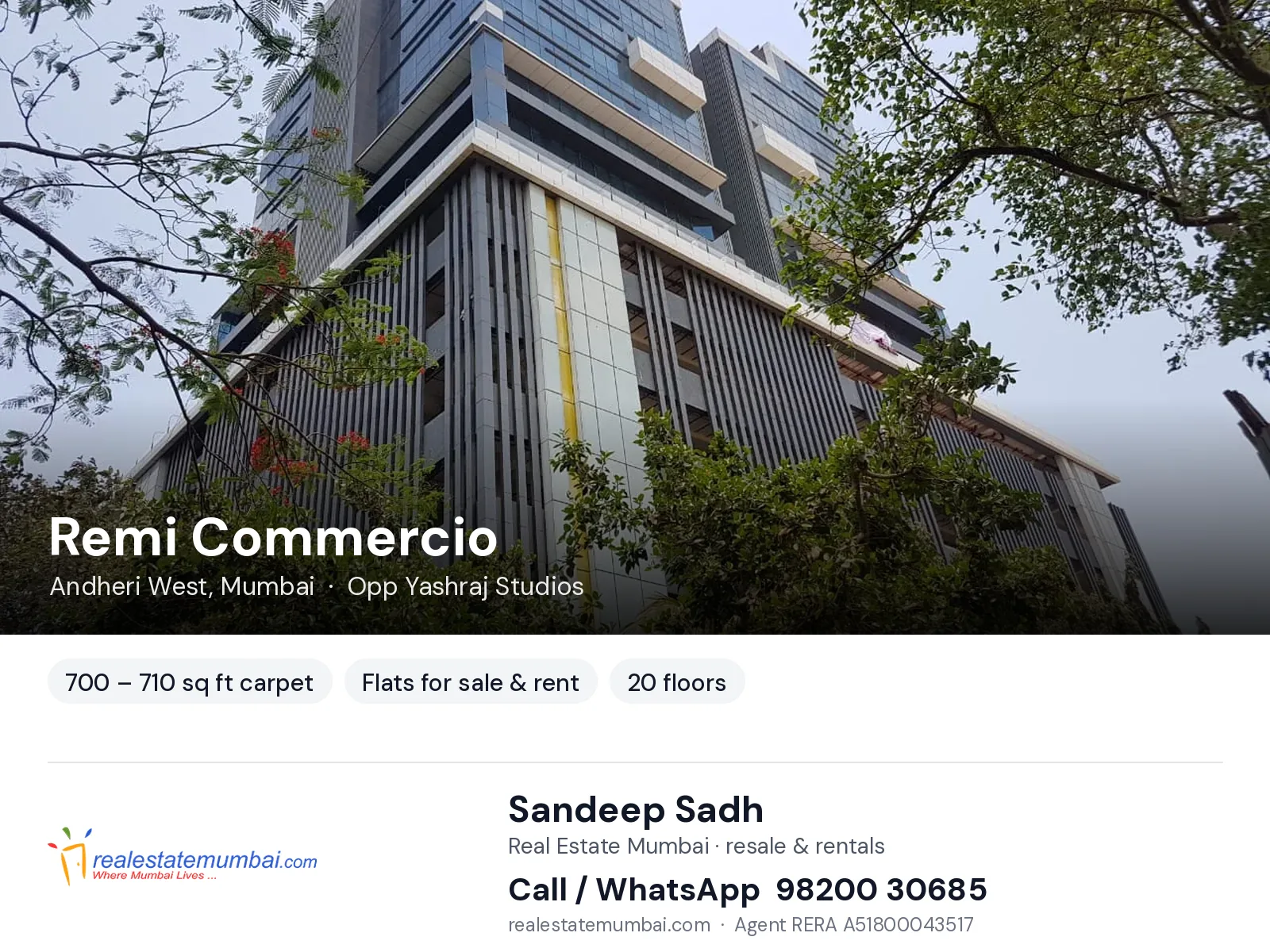 Remi Commercio, Andheri West, Mumbai — flats for sale & rent | Real Estate Mumbai, Sandeep Sadh 98200 30685