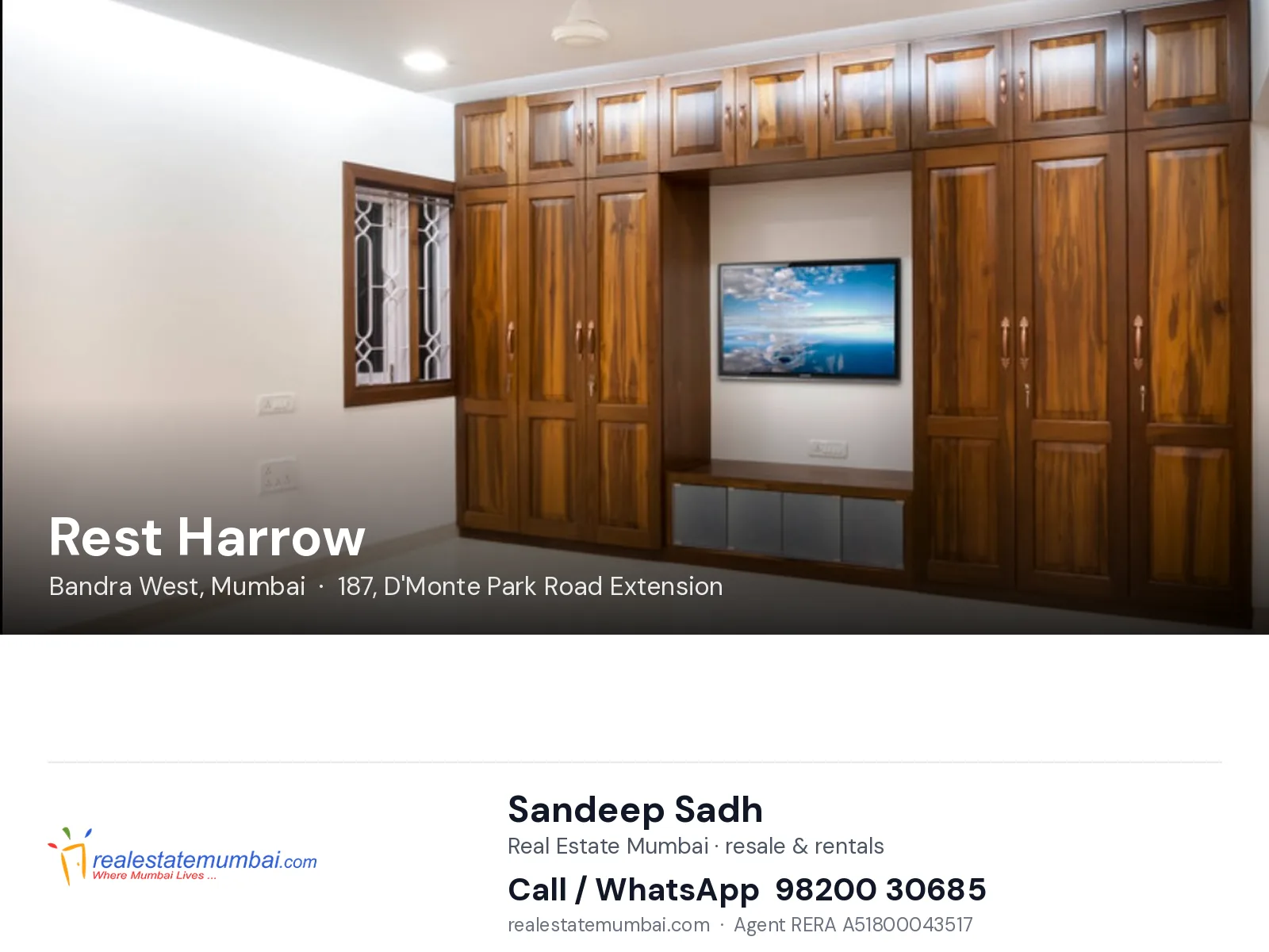 Rest Harrow, Bandra West, Mumbai — flats | Real Estate Mumbai, Sandeep Sadh 98200 30685