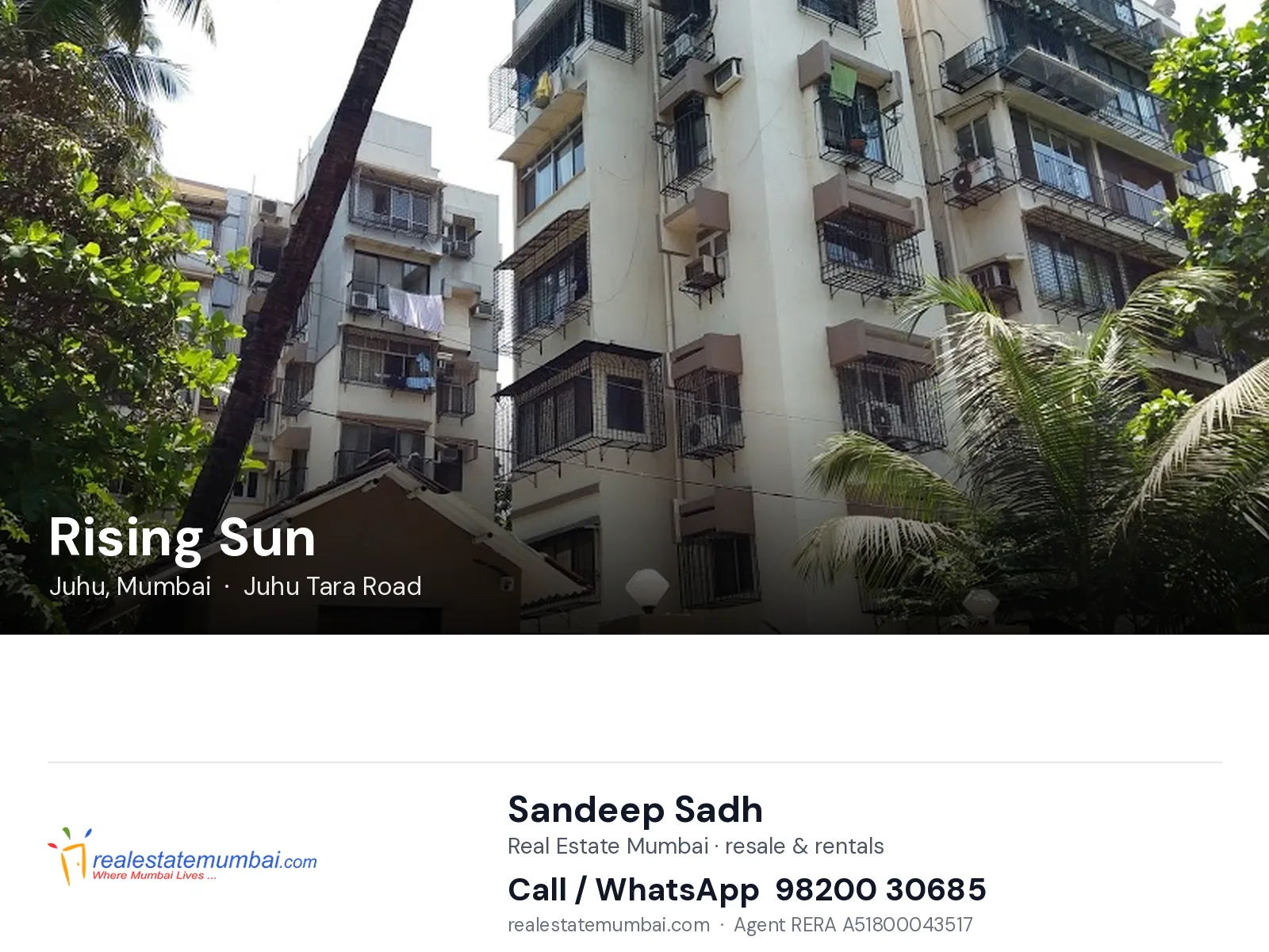 Rising Sun, Juhu, Mumbai — flats | Real Estate Mumbai, Sandeep Sadh 98200 30685
