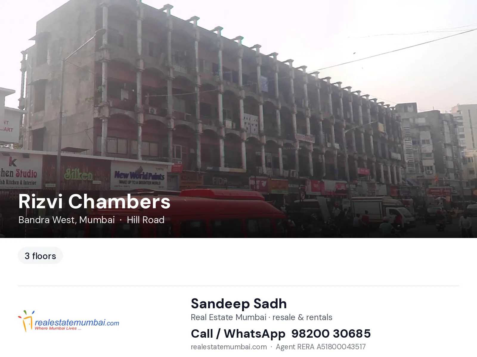 Rizvi Chambers, Bandra West, Mumbai — flats | Real Estate Mumbai, Sandeep Sadh 98200 30685