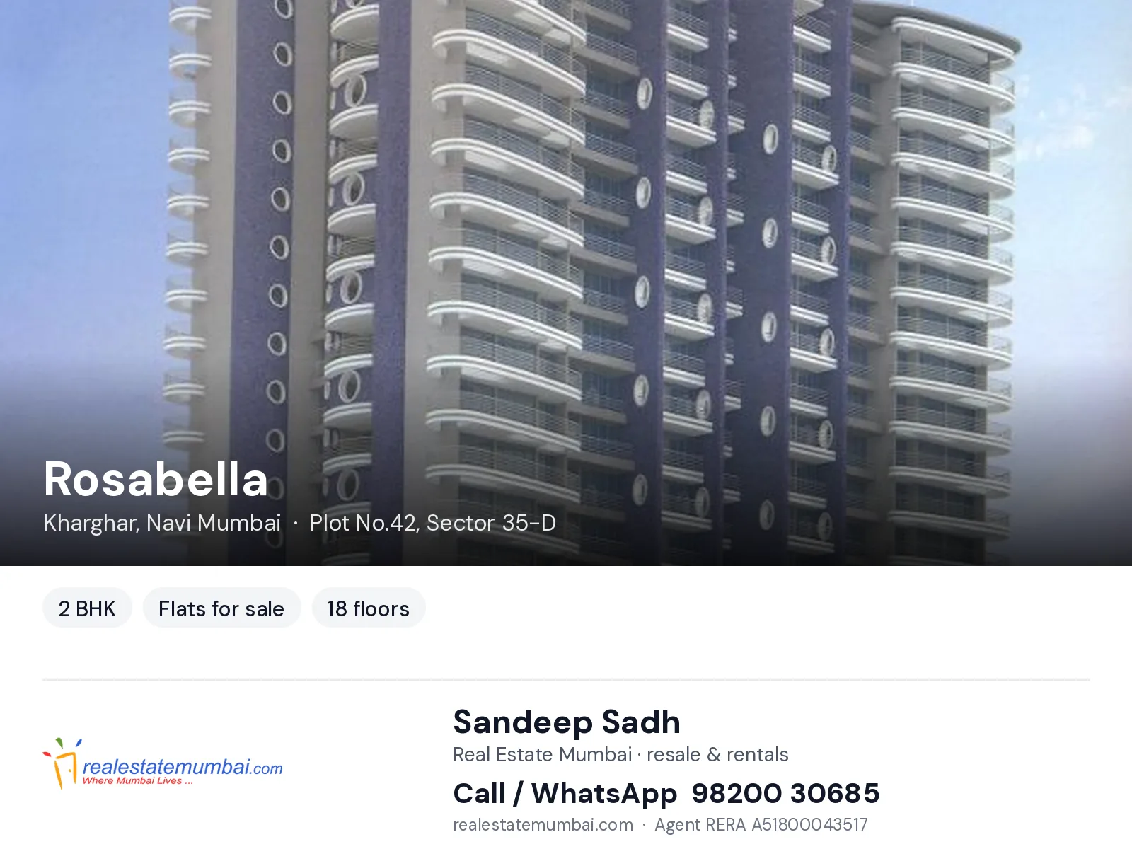Rosabella, Kharghar, Navi Mumbai — 2 BHK flats for sale | Real Estate Mumbai, Sandeep Sadh 98200 30685