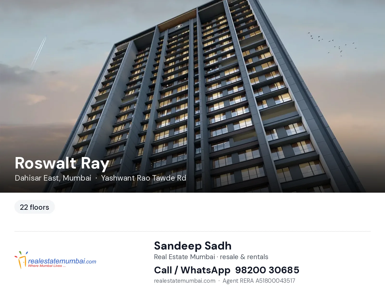 Roswalt Ray, Dahisar East, Mumbai — flats | Real Estate Mumbai, Sandeep Sadh 98200 30685
