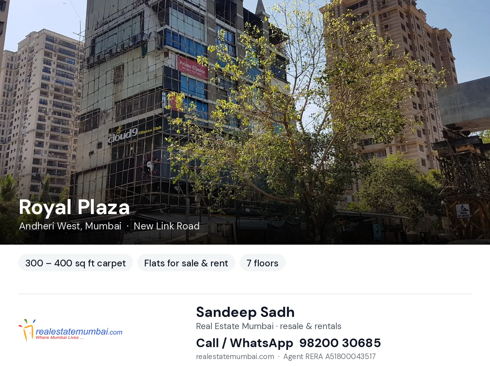 Royal Plaza, Andheri West, Mumbai — flats for sale & rent | Real Estate Mumbai, Sandeep Sadh 98200 30685