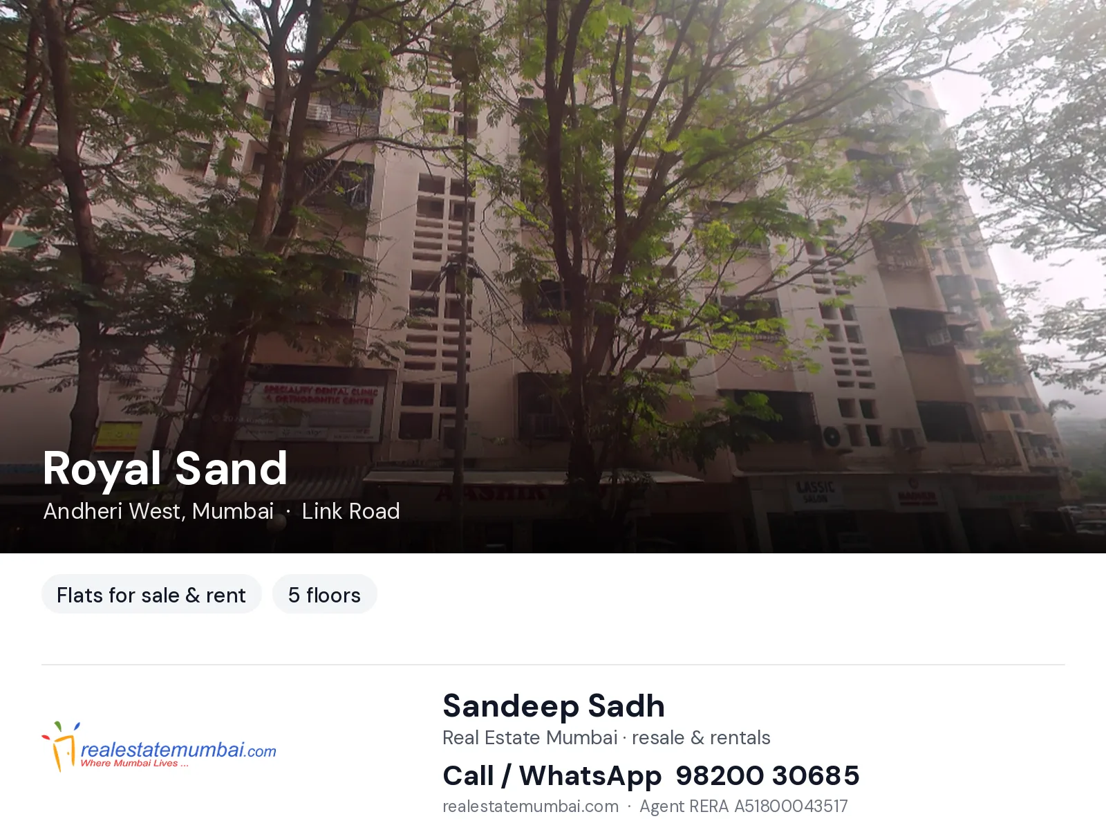 Royal Sand, Andheri West, Mumbai — flats for sale & rent | Real Estate Mumbai, Sandeep Sadh 98200 30685