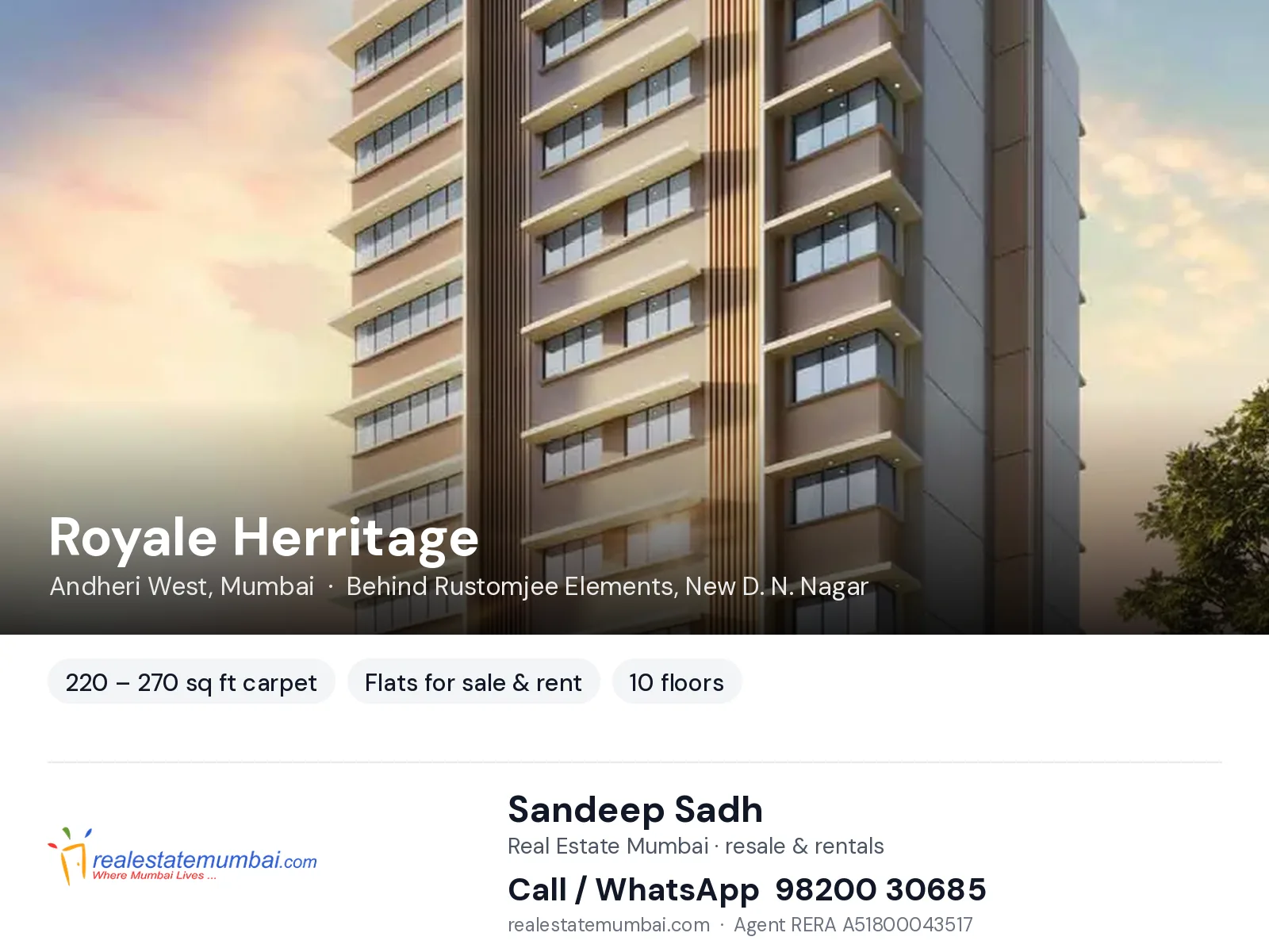 Royale Herritage, Andheri West, Mumbai — flats for sale & rent | Real Estate Mumbai, Sandeep Sadh 98200 30685